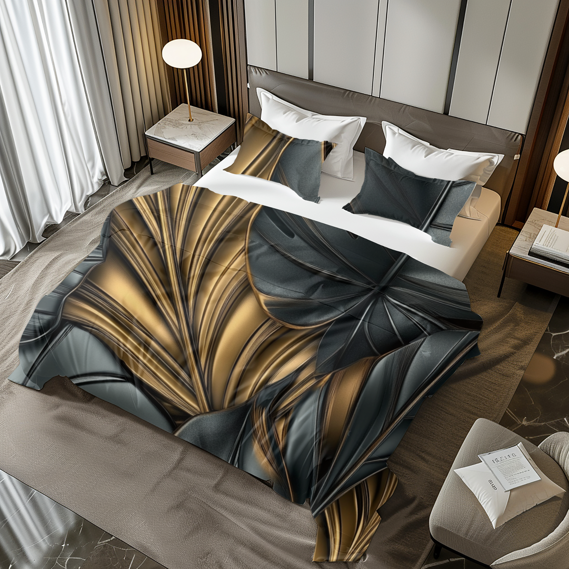 "Golden Menagerie" Sateen Duvet