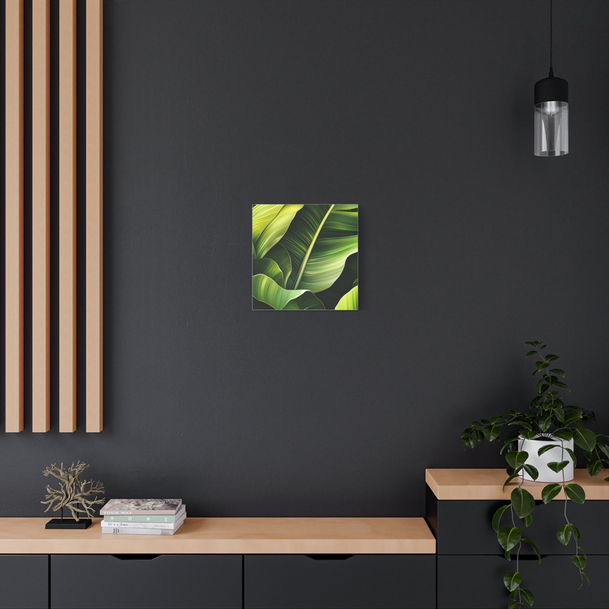 Leafy Green Canvas Art, Modern Home Decor, Tropical Wall Art, Nature-Inspired Print, Botanical Decor, Gift for Plant Lovers
