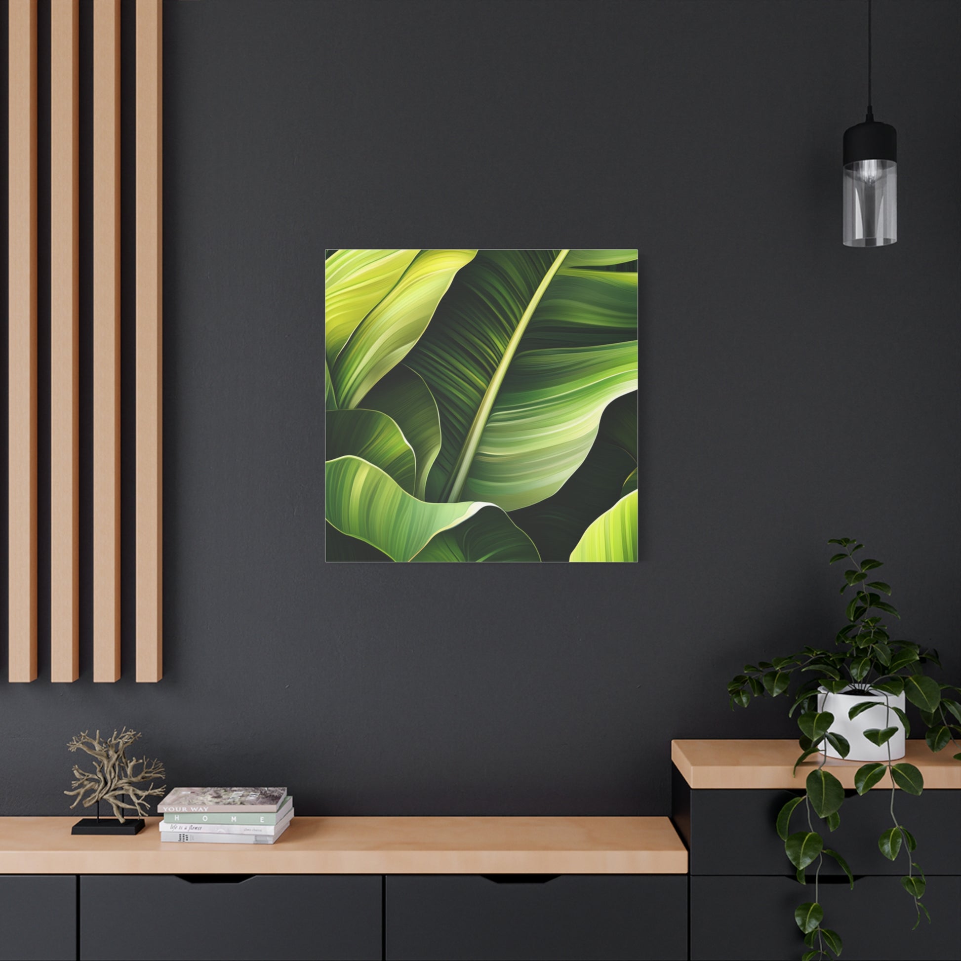 Leafy Green Canvas Art, Modern Home Decor, Tropical Wall Art, Nature-Inspired Print, Botanical Decor, Gift for Plant Lovers