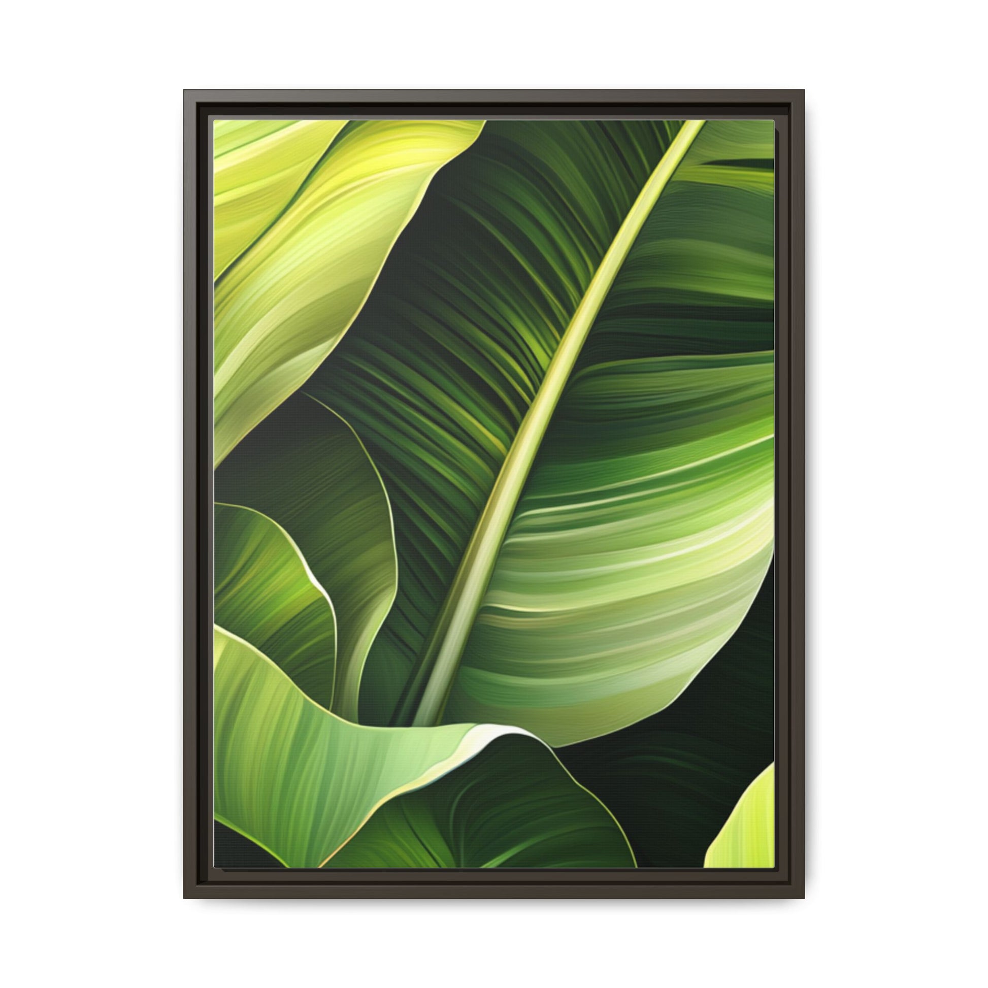 Framed Matte Canvas Tropical Leaf