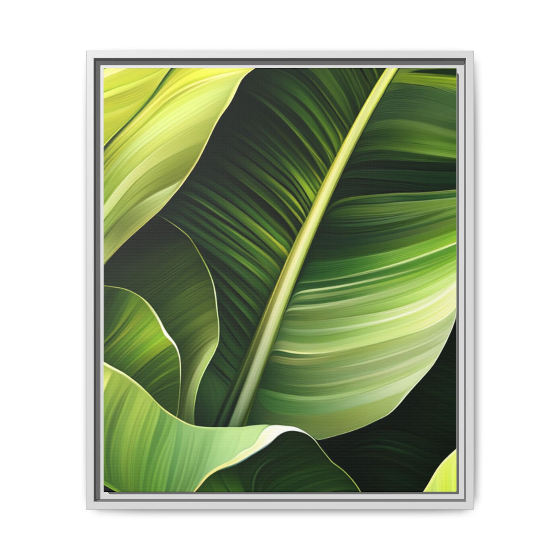 Framed Matte Canvas Tropical Leaf