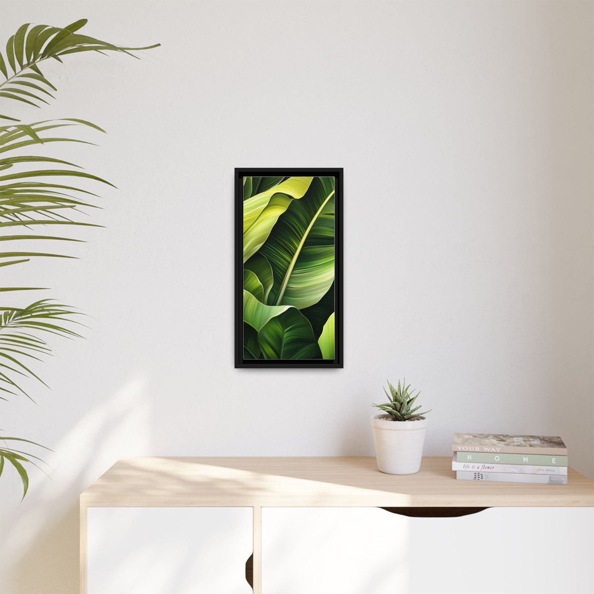 Framed Matte Canvas Tropical Leaf