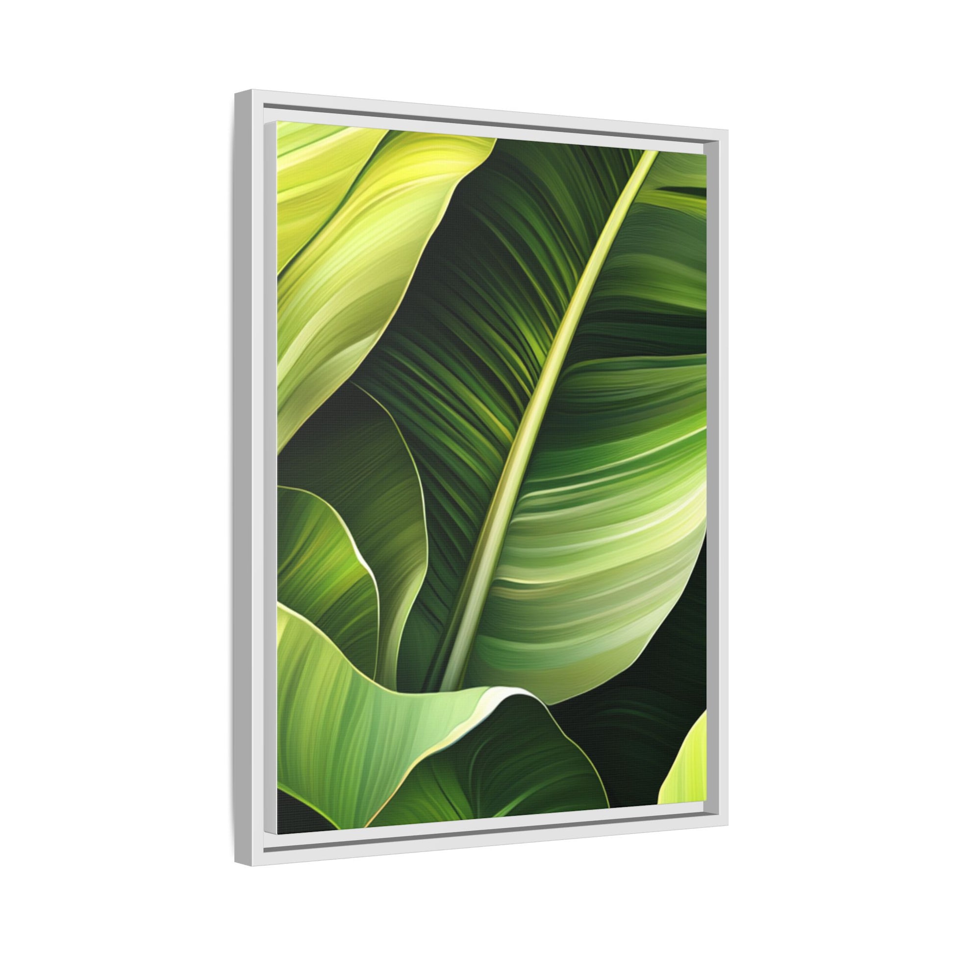 Framed Matte Canvas Tropical Leaf