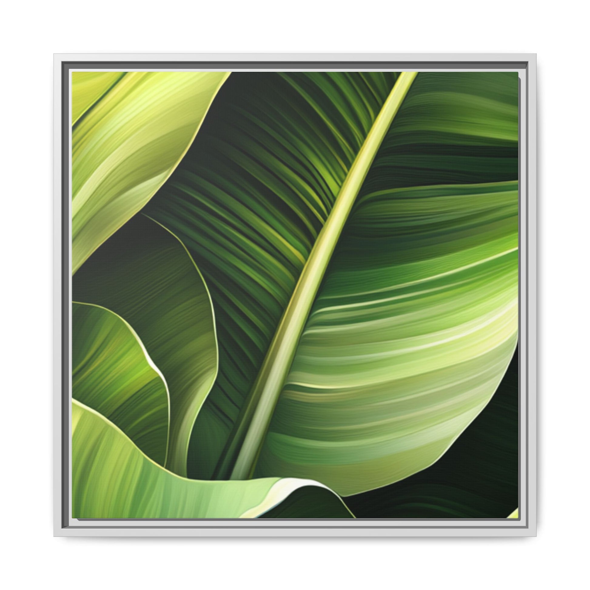 Framed Matte Canvas Tropical Leaf