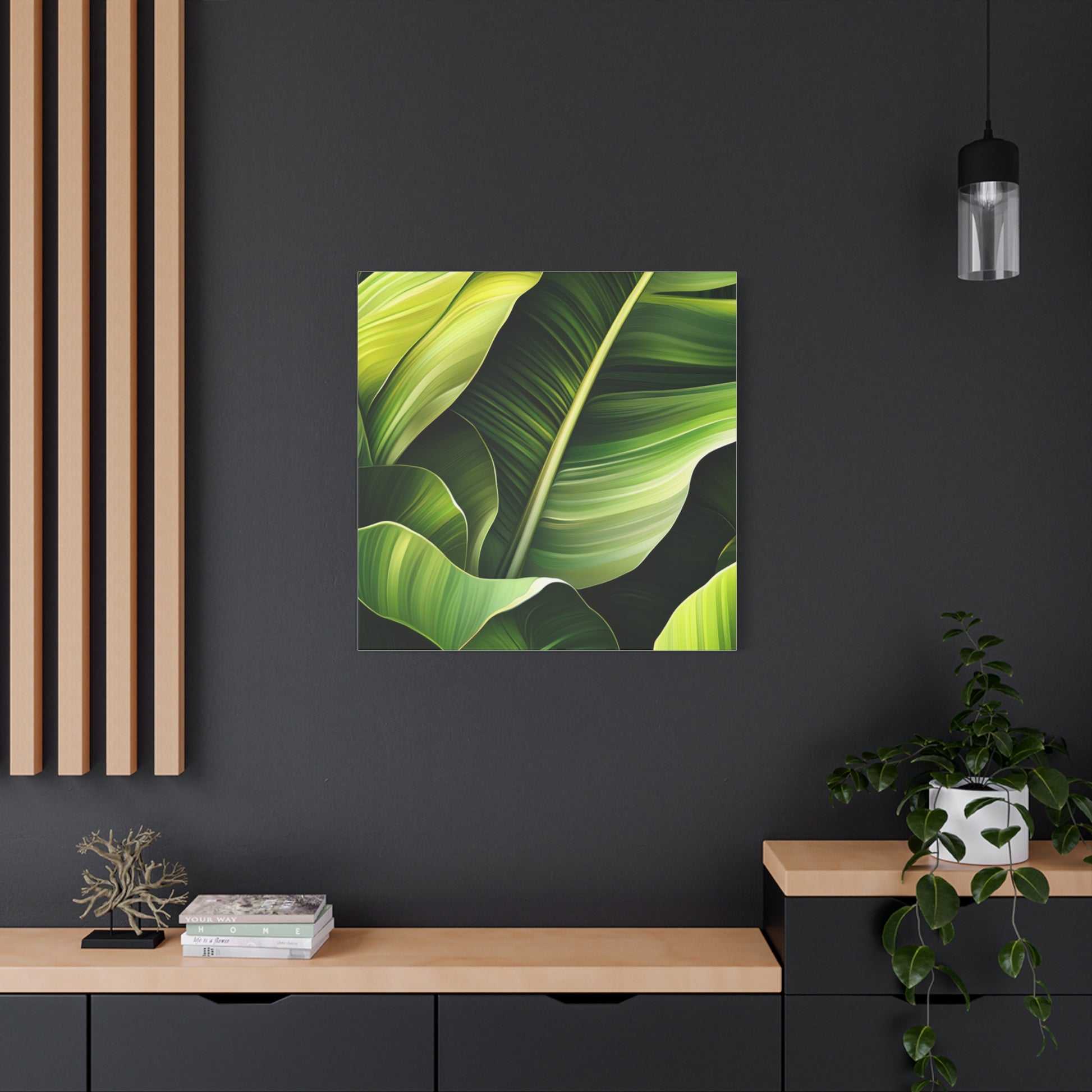 Leafy Green Canvas Art, Modern Home Decor, Tropical Wall Art, Nature-Inspired Print, Botanical Decor, Gift for Plant Lovers