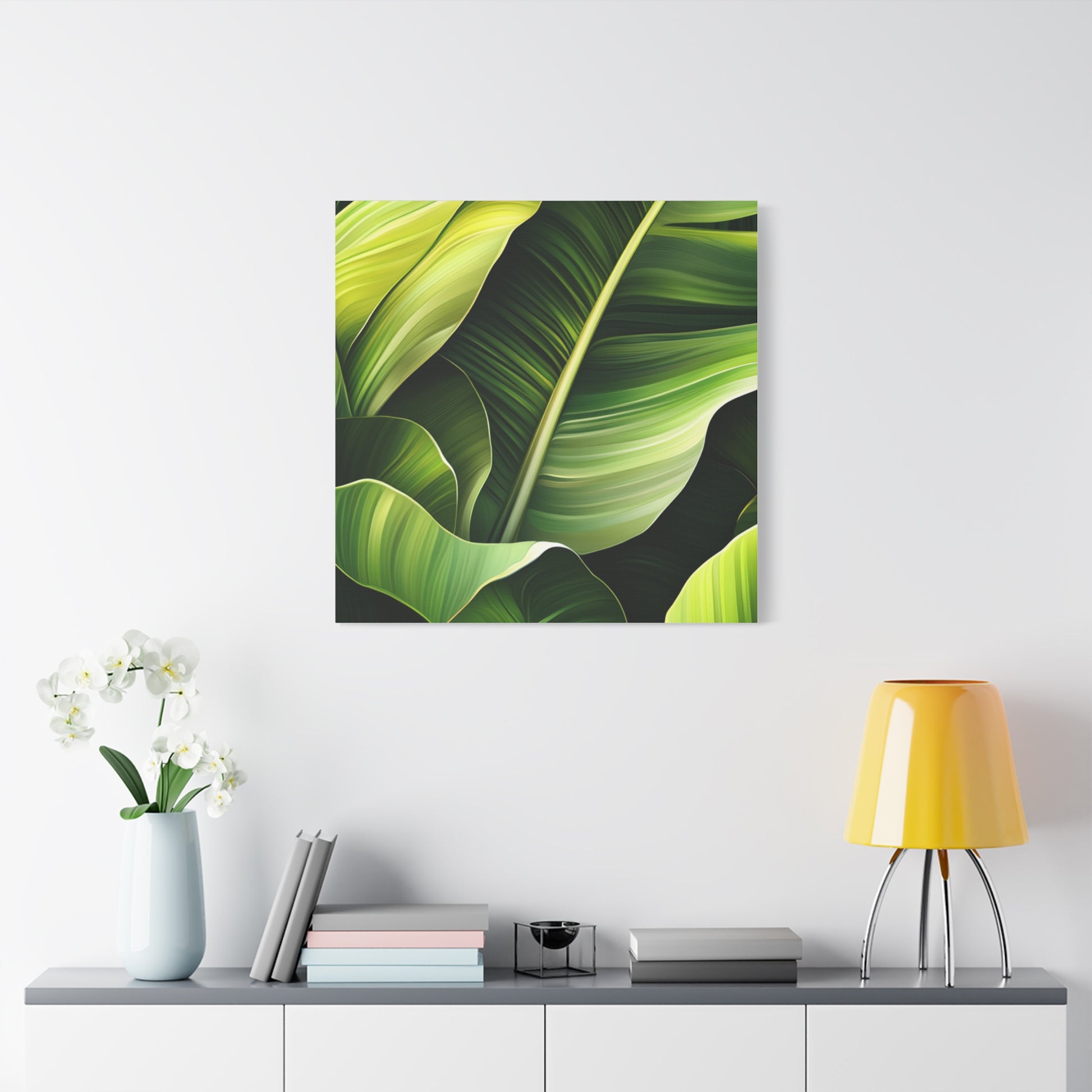 Leafy Green Canvas Art, Modern Home Decor, Tropical Wall Art, Nature-Inspired Print, Botanical Decor, Gift for Plant Lovers