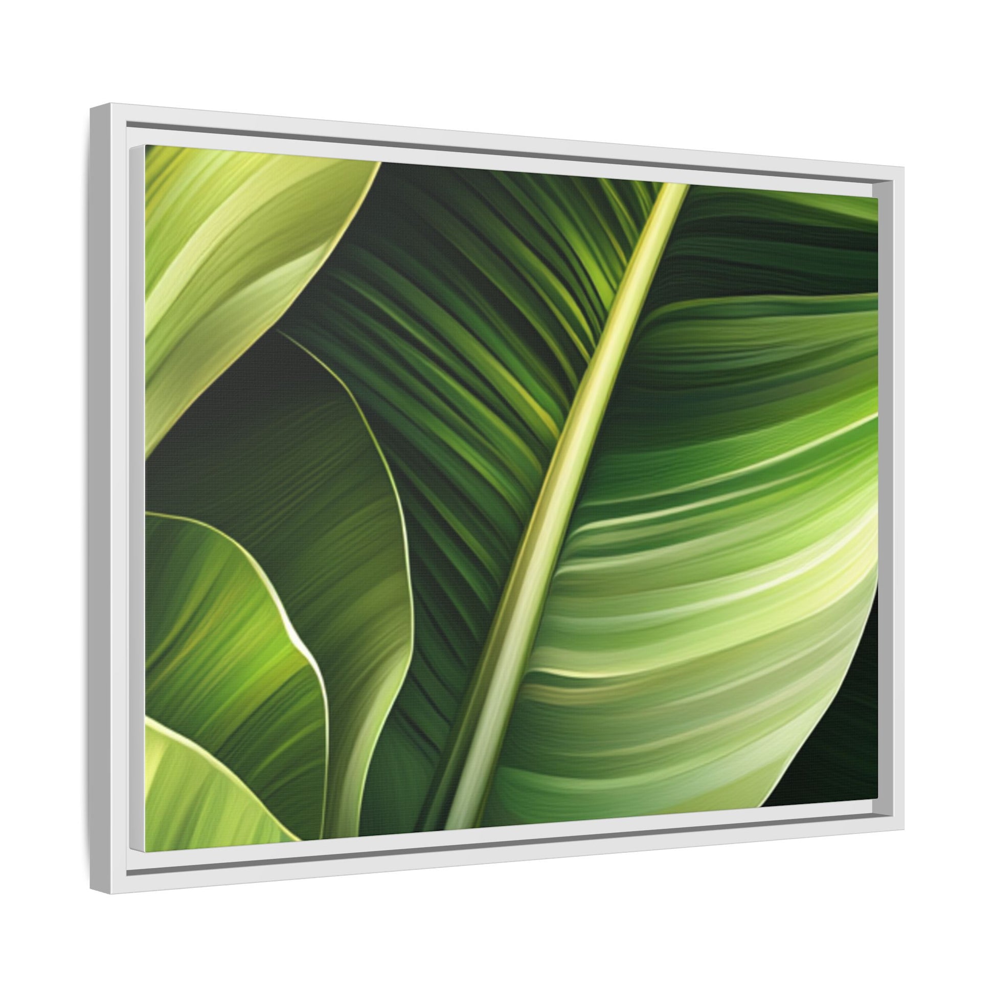 Framed Matte Canvas Tropical Leaf