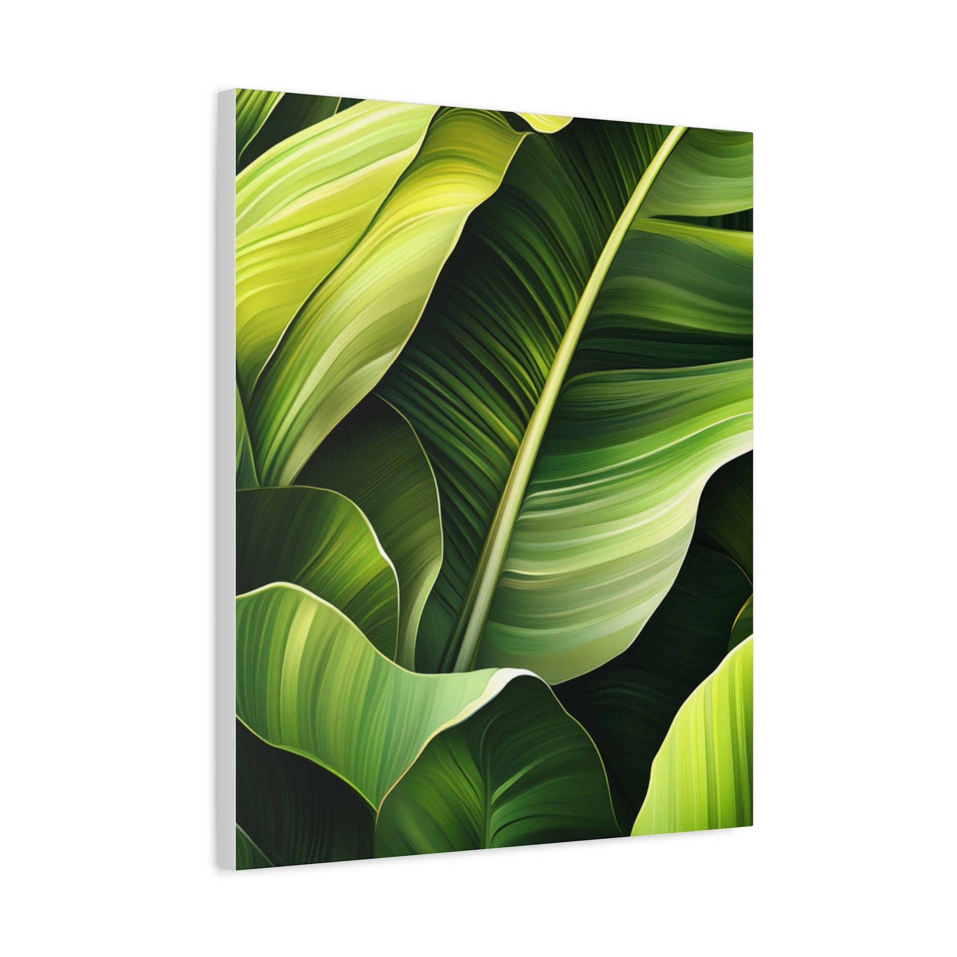 Leafy Green Canvas Art, Modern Home Decor, Tropical Wall Art, Nature-Inspired Print, Botanical Decor, Gift for Plant Lovers