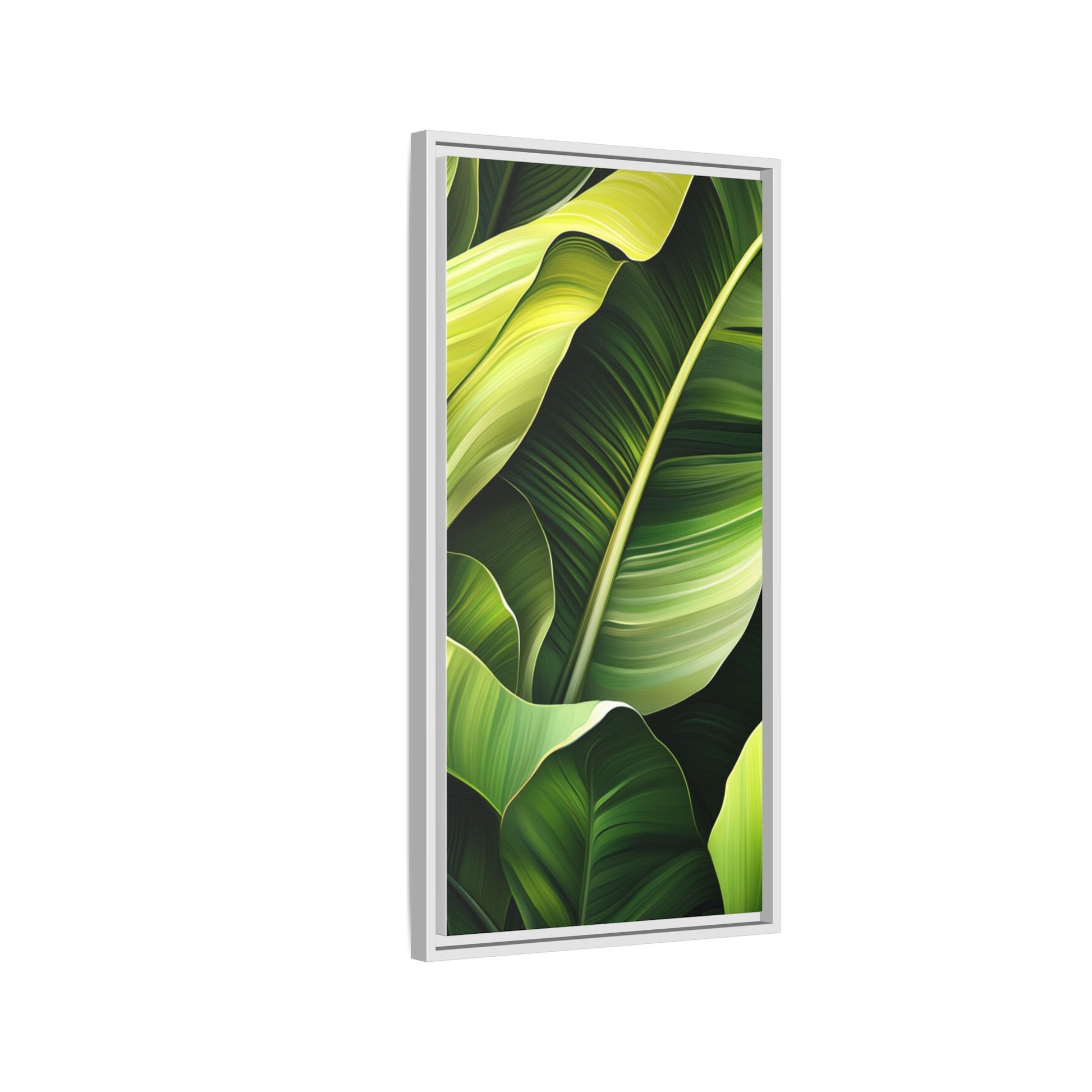 Framed Matte Canvas Tropical Leaf