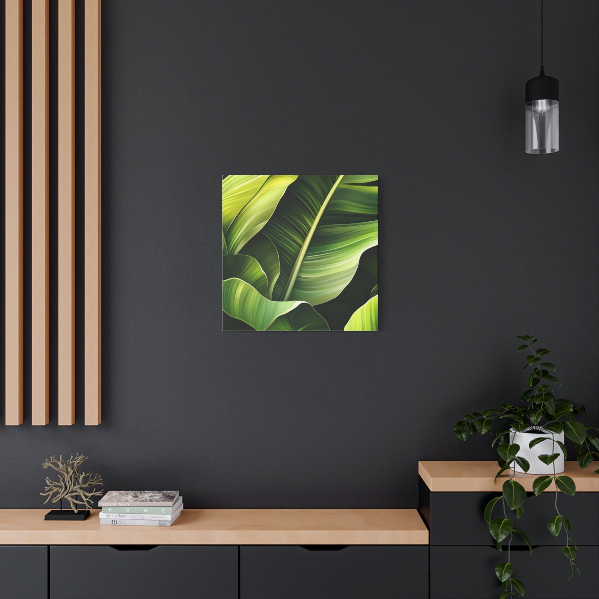 Leafy Green Canvas Art, Modern Home Decor, Tropical Wall Art, Nature-Inspired Print, Botanical Decor, Gift for Plant Lovers