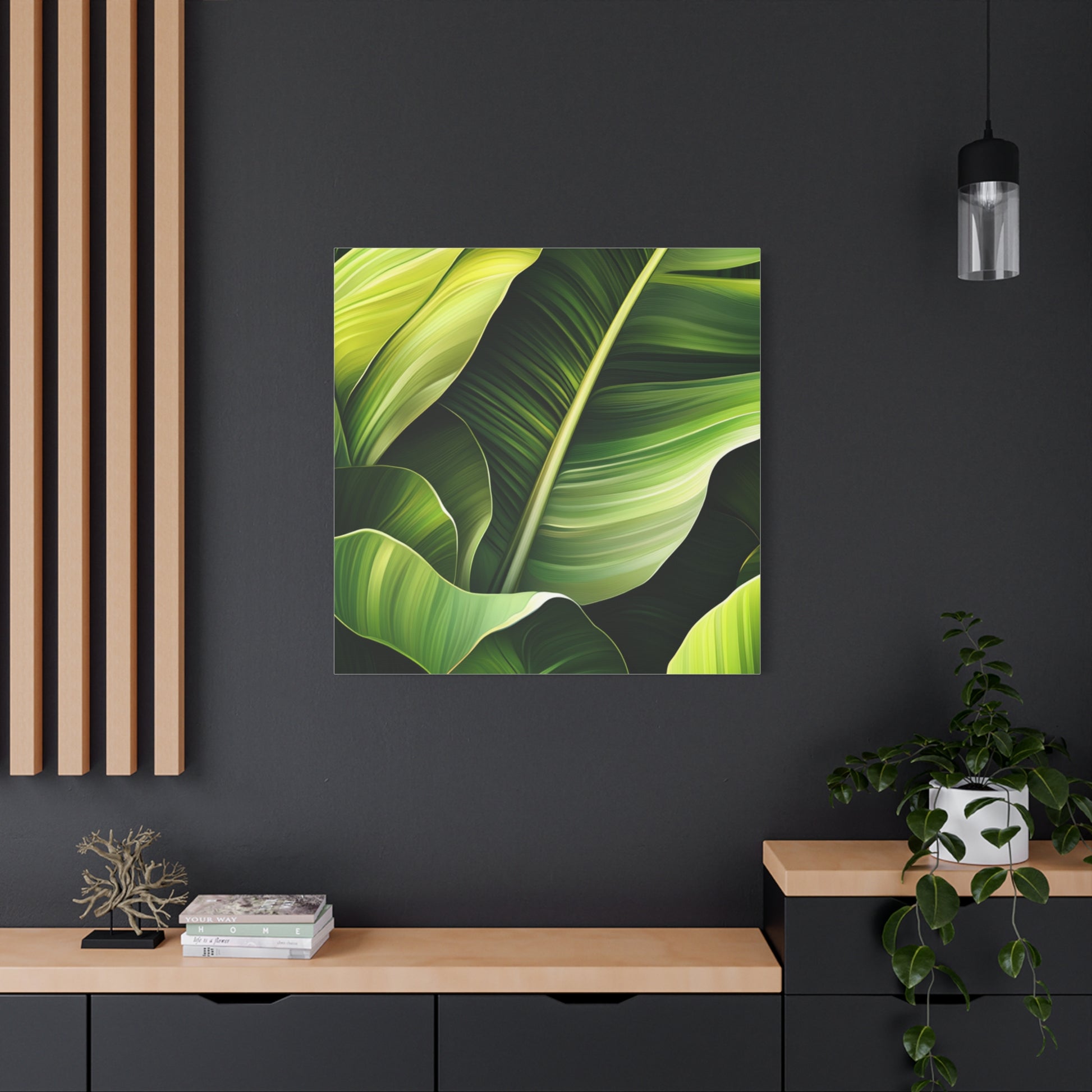 Leafy Green Canvas Art, Modern Home Decor, Tropical Wall Art, Nature-Inspired Print, Botanical Decor, Gift for Plant Lovers