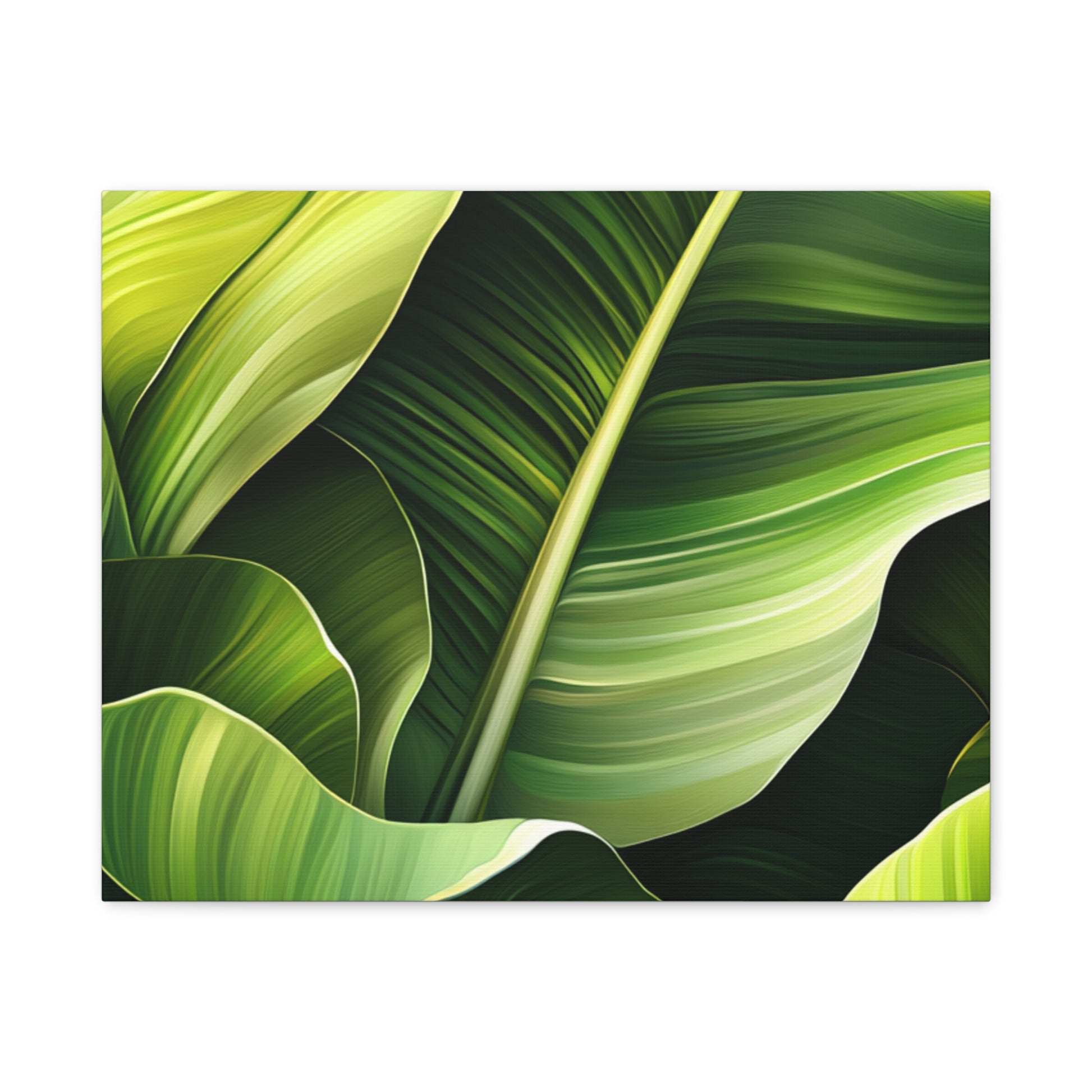 Leafy Green Canvas Art, Modern Home Decor, Tropical Wall Art, Nature-Inspired Print, Botanical Decor, Gift for Plant Lovers