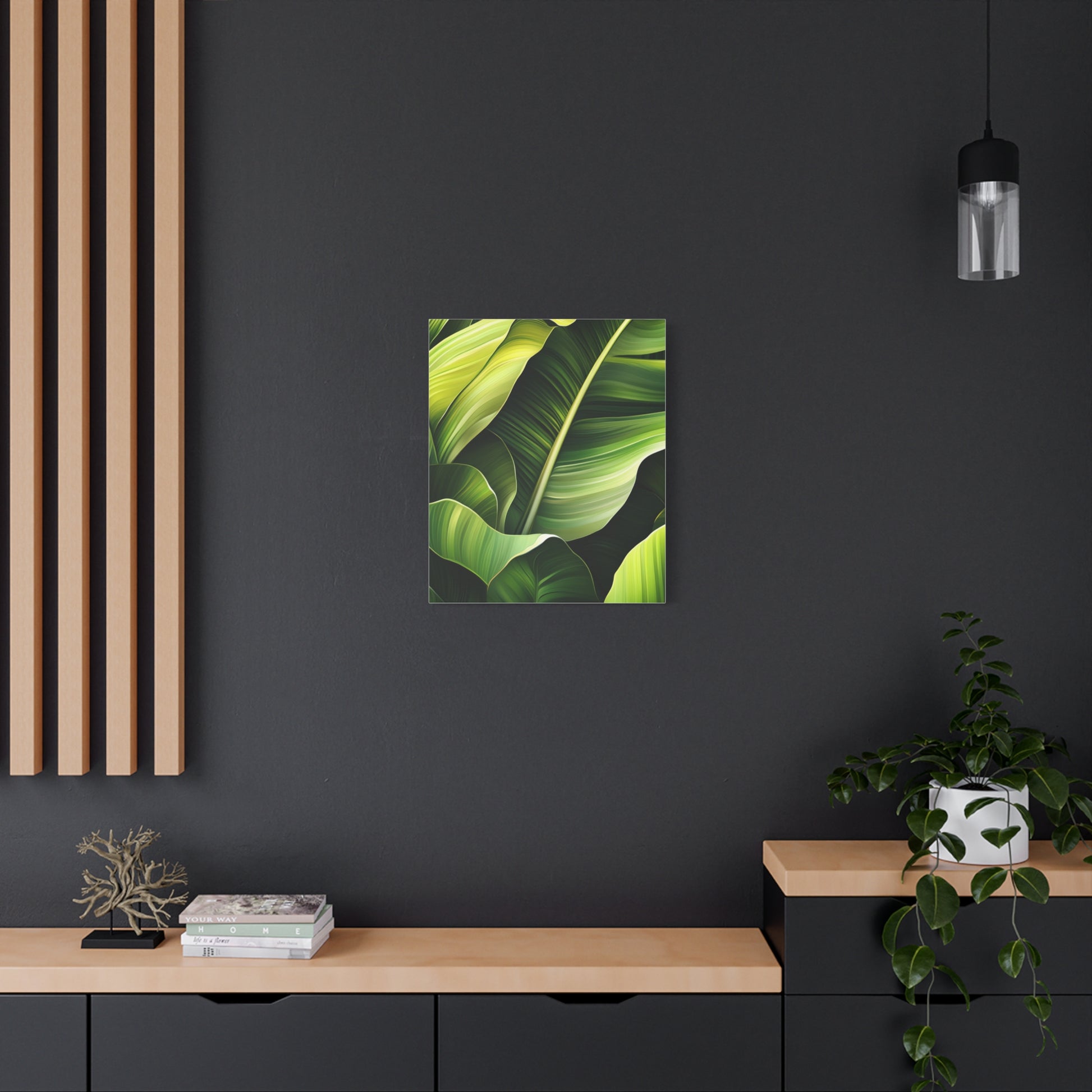 Leafy Green Canvas Art, Modern Home Decor, Tropical Wall Art, Nature-Inspired Print, Botanical Decor, Gift for Plant Lovers