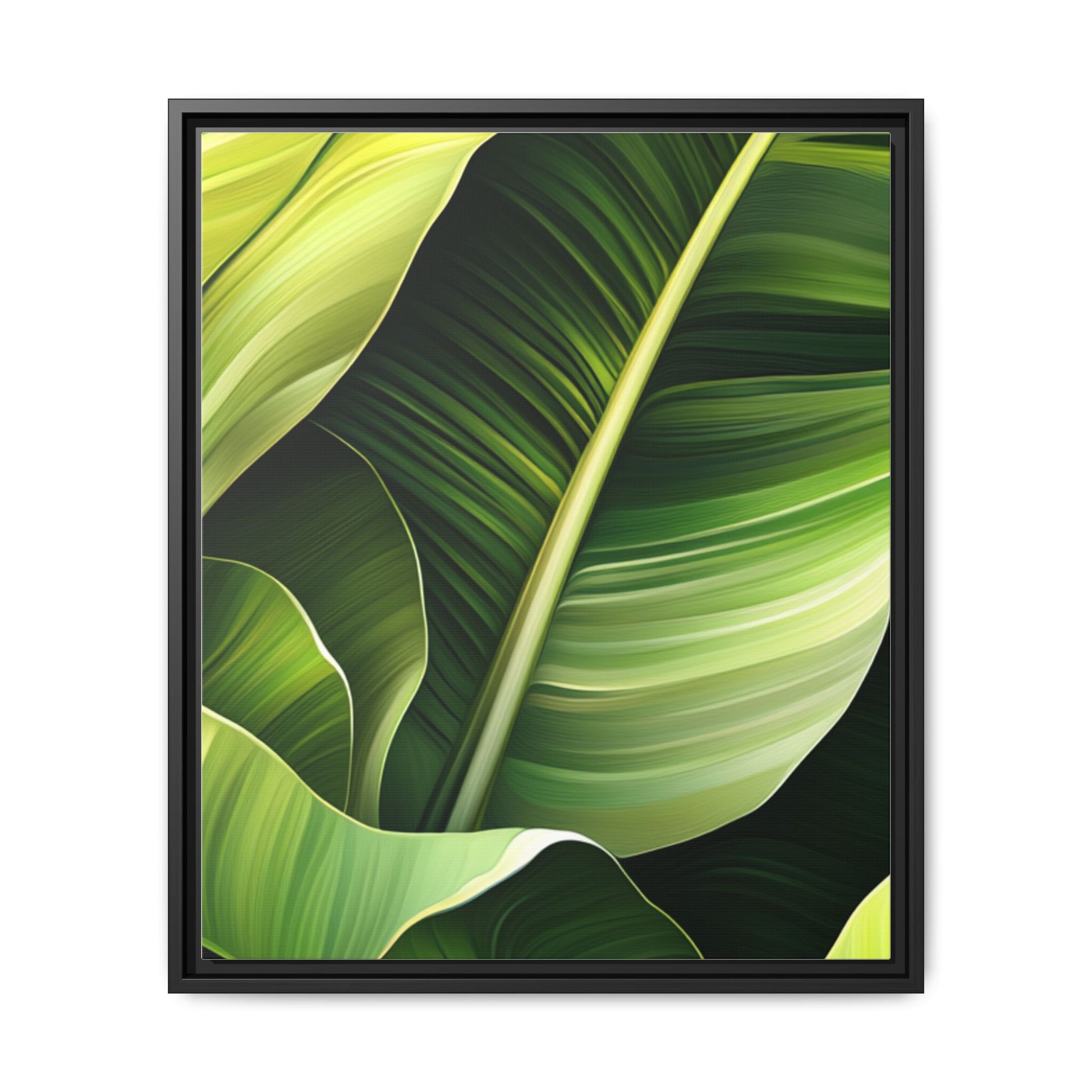 Framed Matte Canvas Tropical Leaf