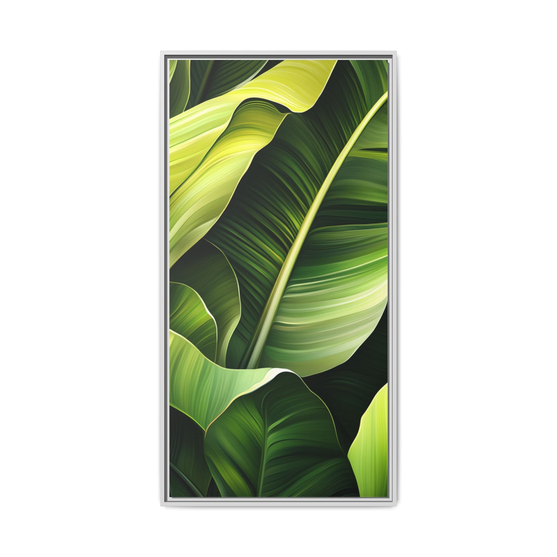 Framed Matte Canvas Tropical Leaf