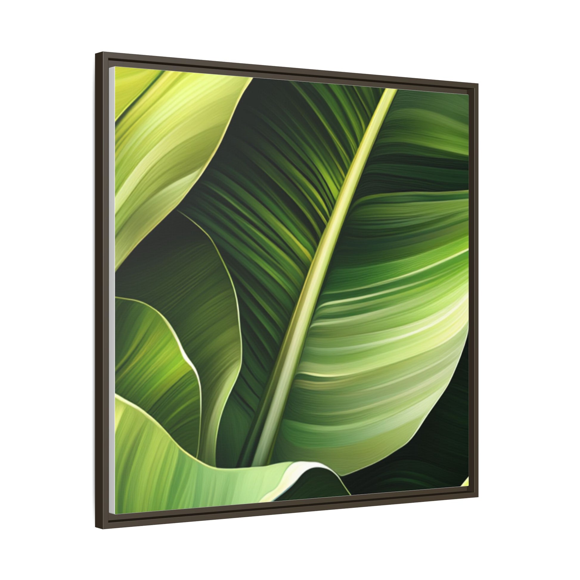 Framed Matte Canvas Tropical Leaf