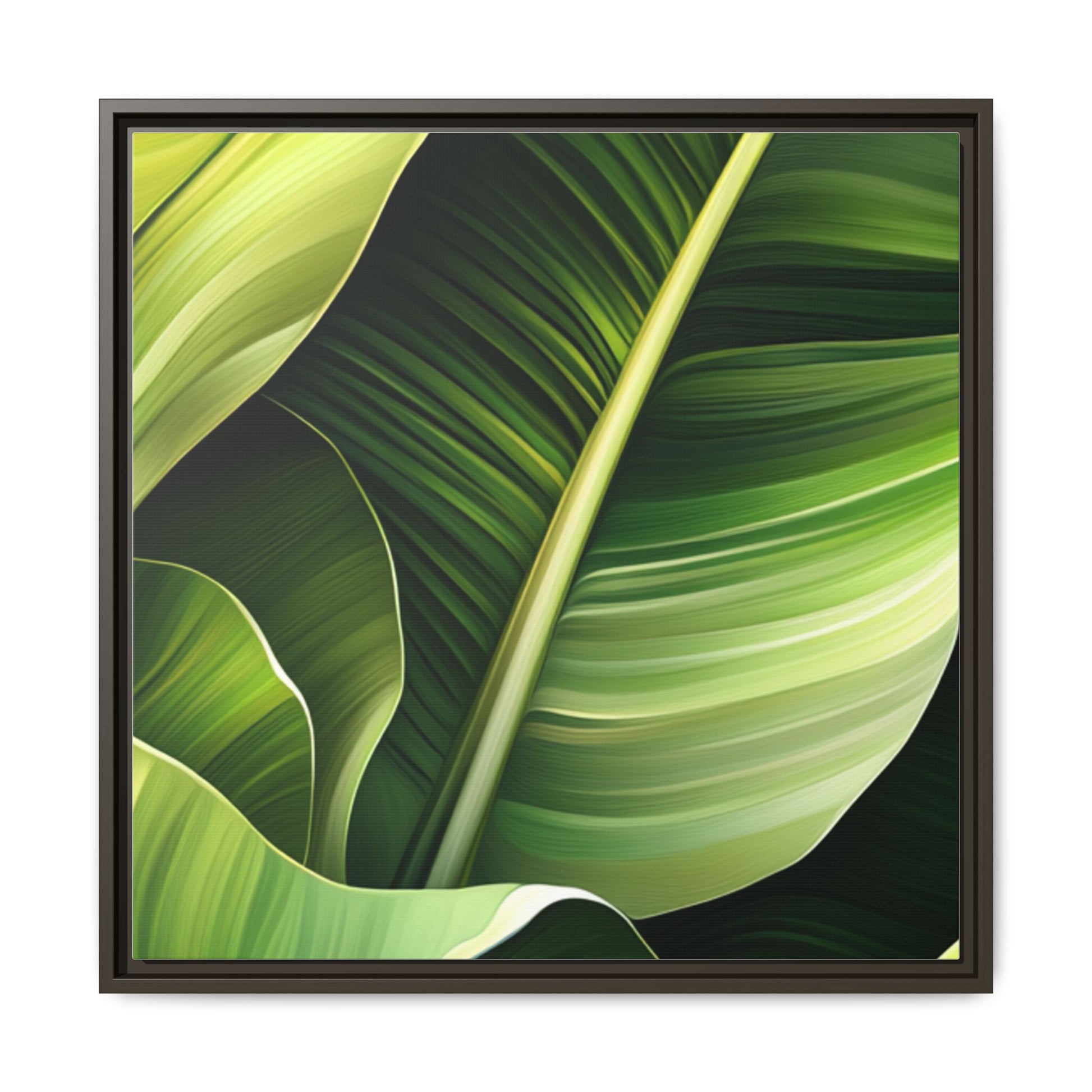 Framed Matte Canvas Tropical Leaf