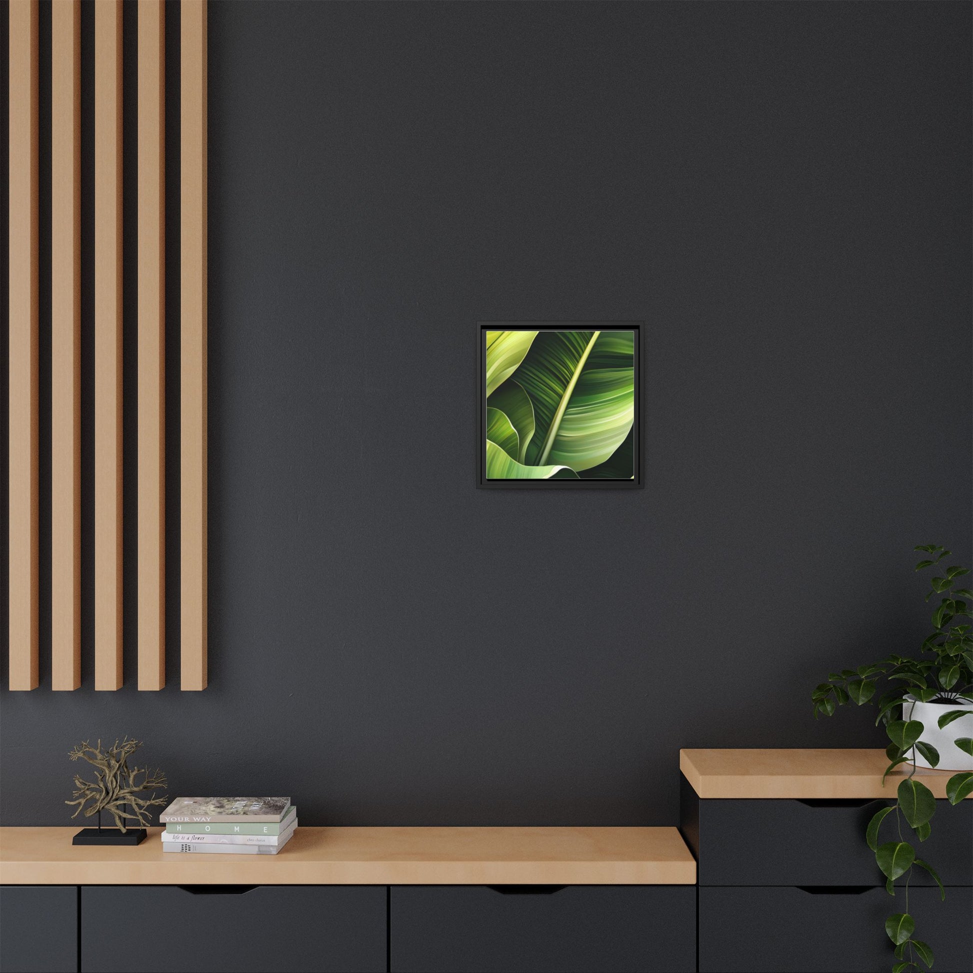 Framed Matte Canvas Tropical Leaf