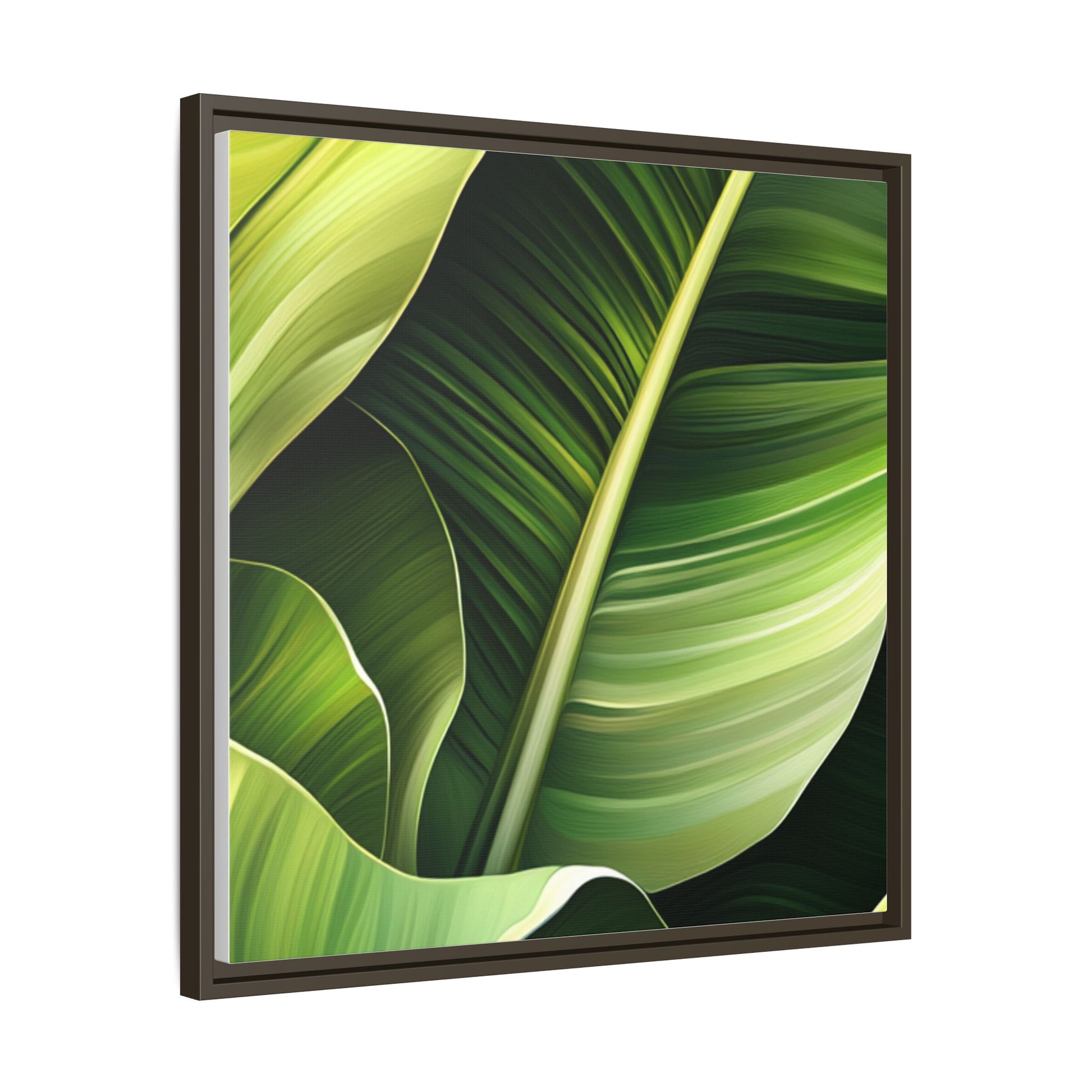Framed Matte Canvas Tropical Leaf