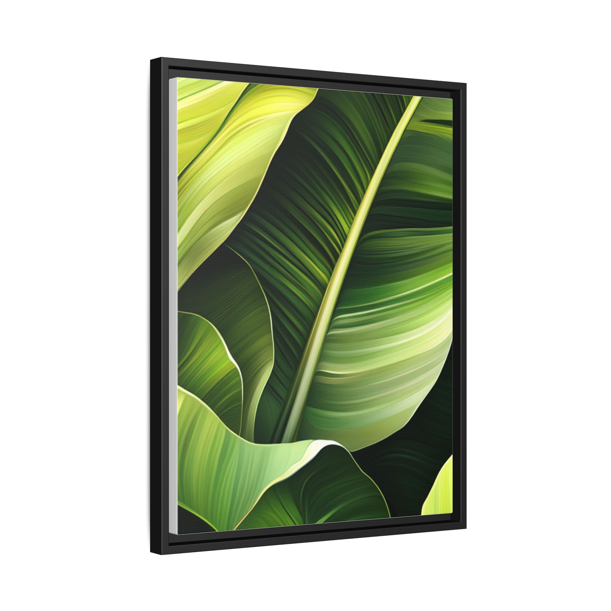 Framed Matte Canvas Tropical Leaf