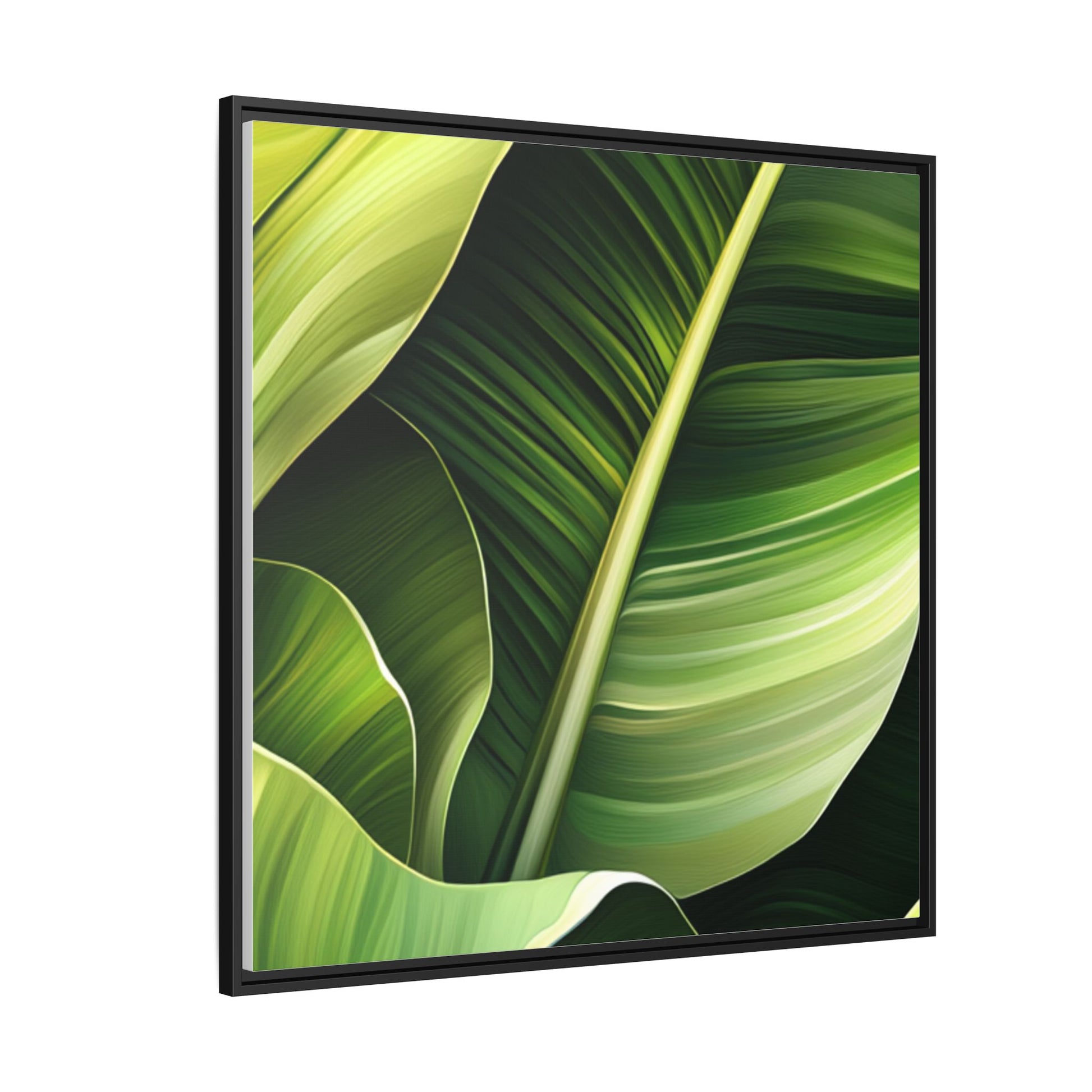 Framed Matte Canvas Tropical Leaf