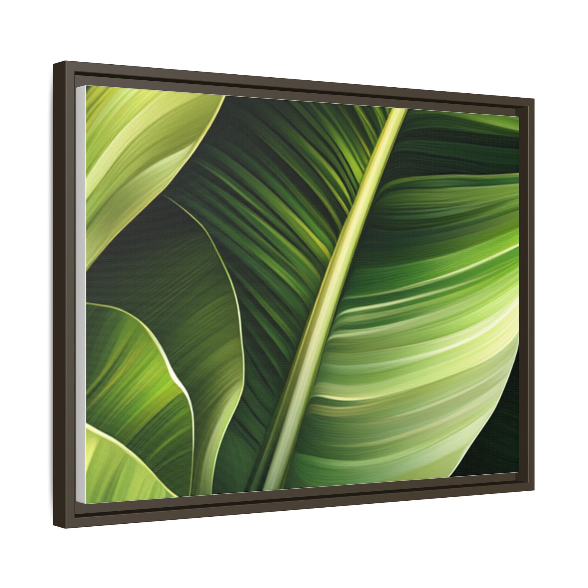 Framed Matte Canvas Tropical Leaf