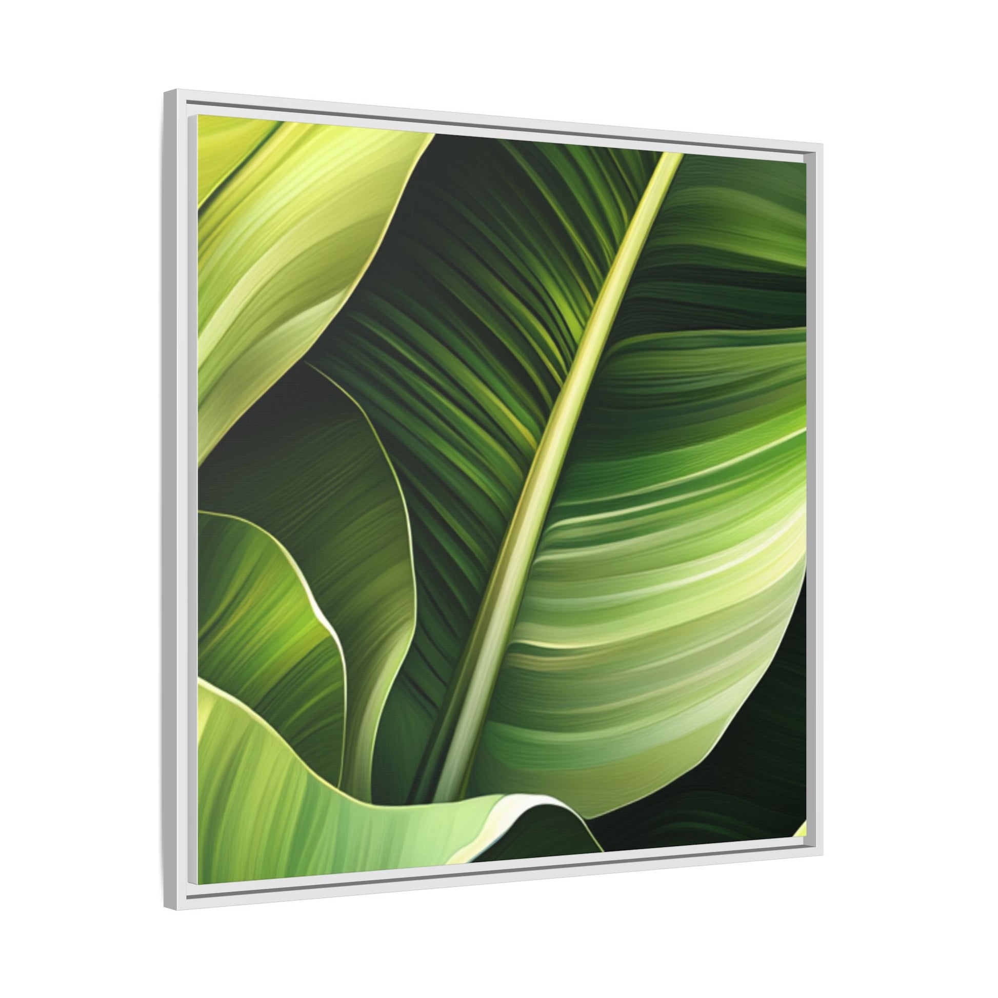 Framed Matte Canvas Tropical Leaf