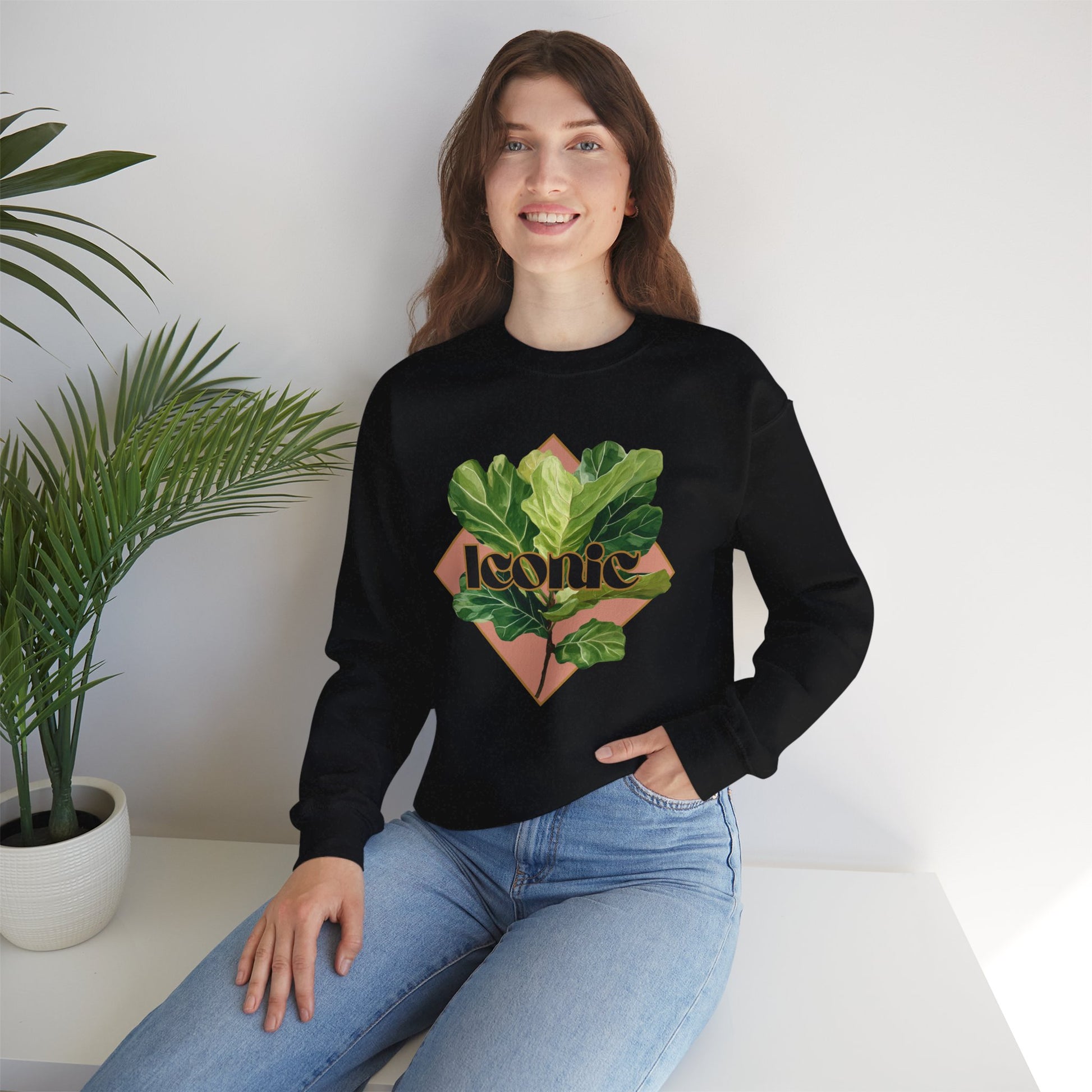 "Iconic Fiddle Leaf Fig" Crewneck Sweatshirt