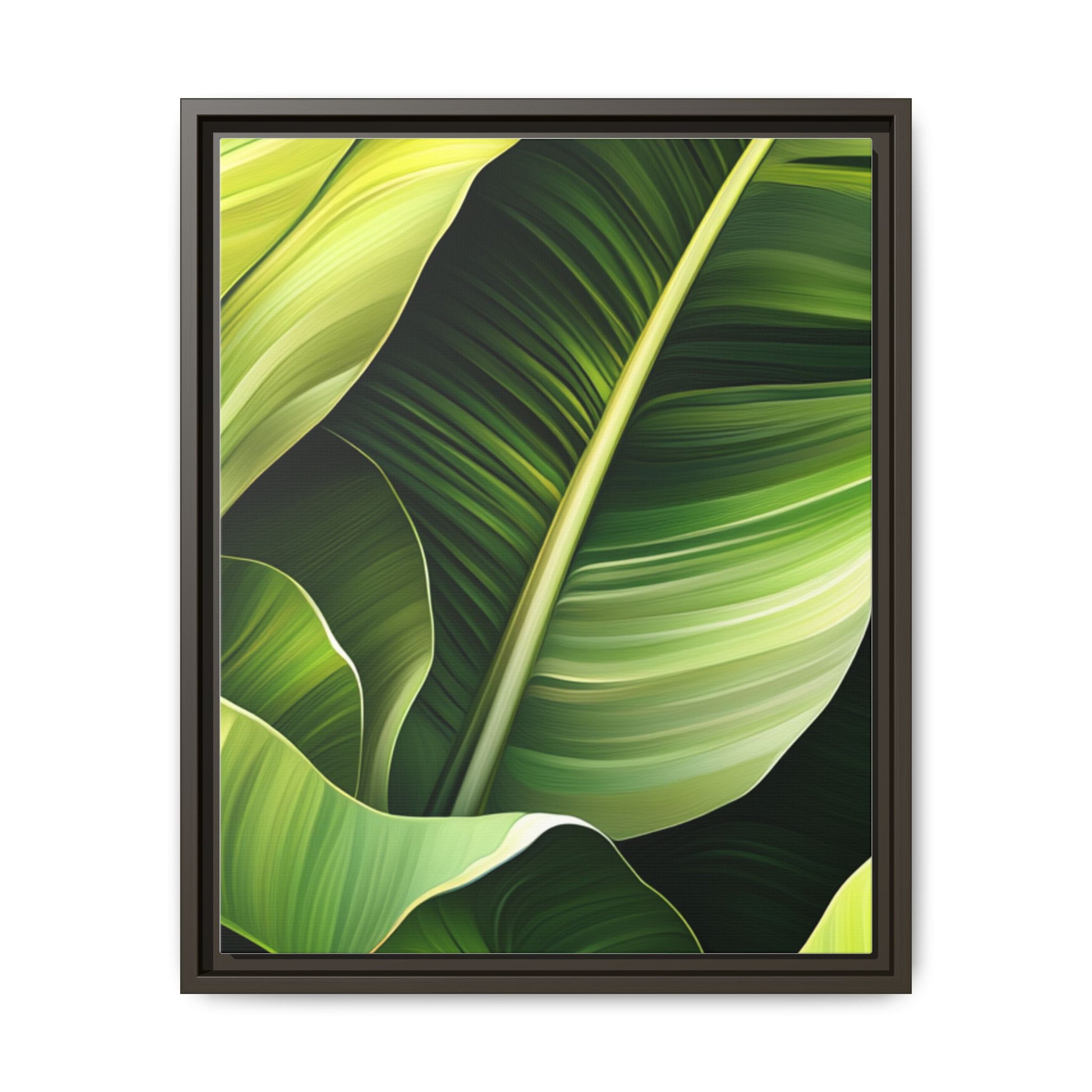 Framed Matte Canvas Tropical Leaf
