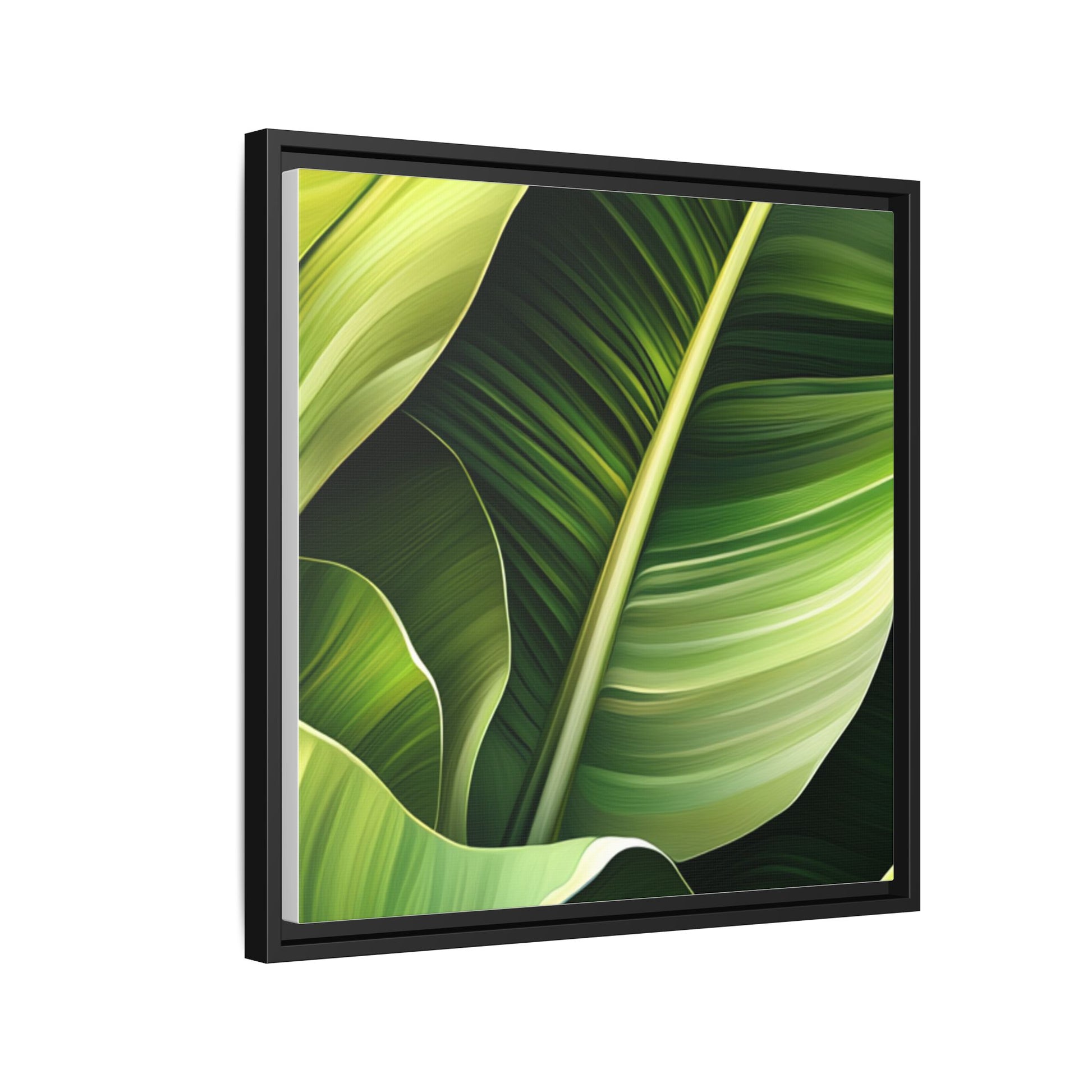 Framed Matte Canvas Tropical Leaf