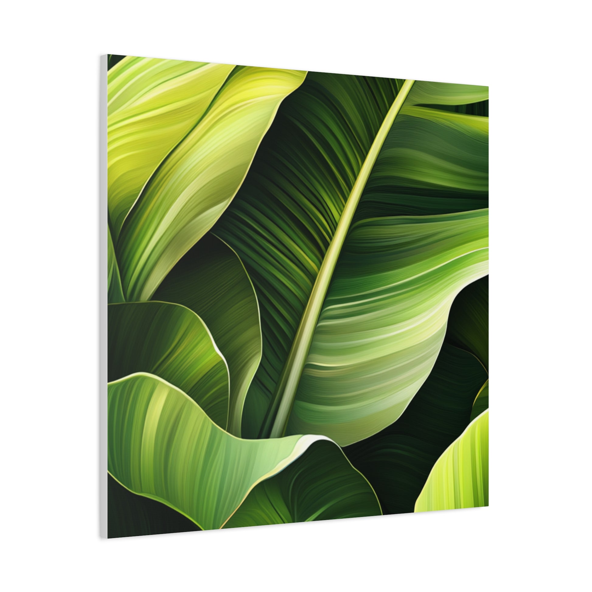 Leafy Green Canvas Art, Modern Home Decor, Tropical Wall Art, Nature-Inspired Print, Botanical Decor, Gift for Plant Lovers