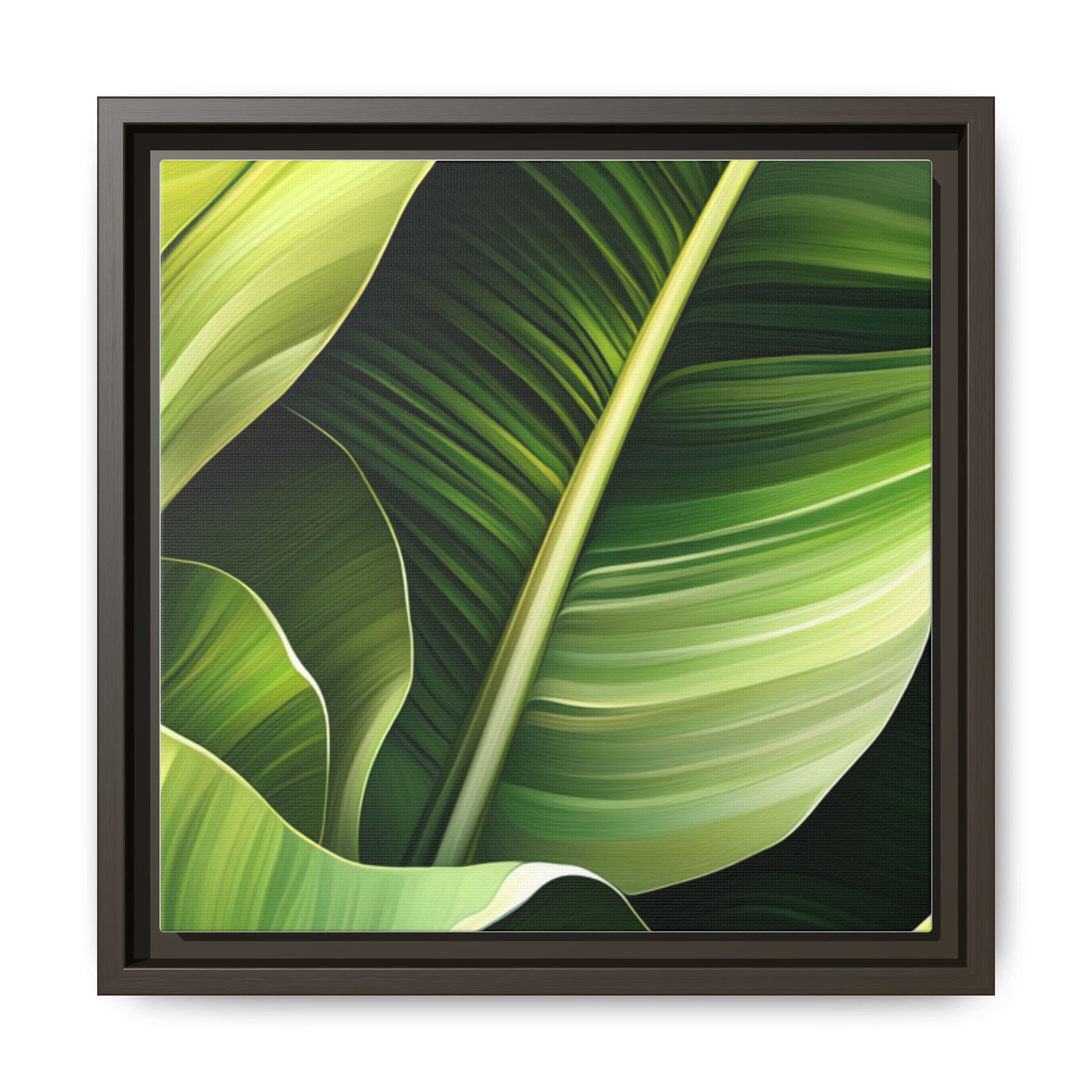 Framed Matte Canvas Tropical Leaf