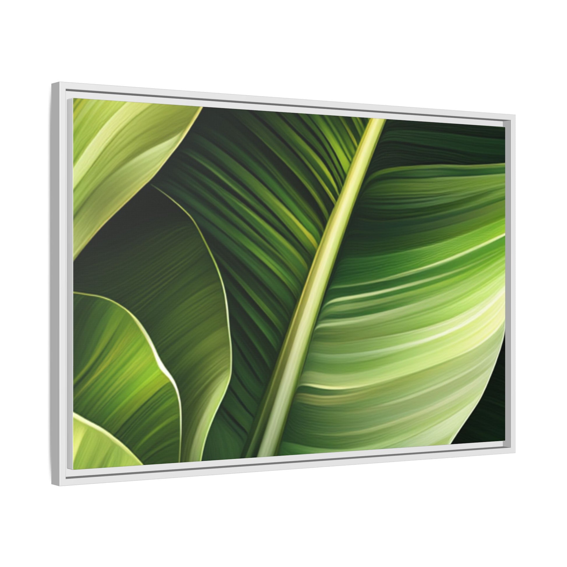 Framed Matte Canvas Tropical Leaf