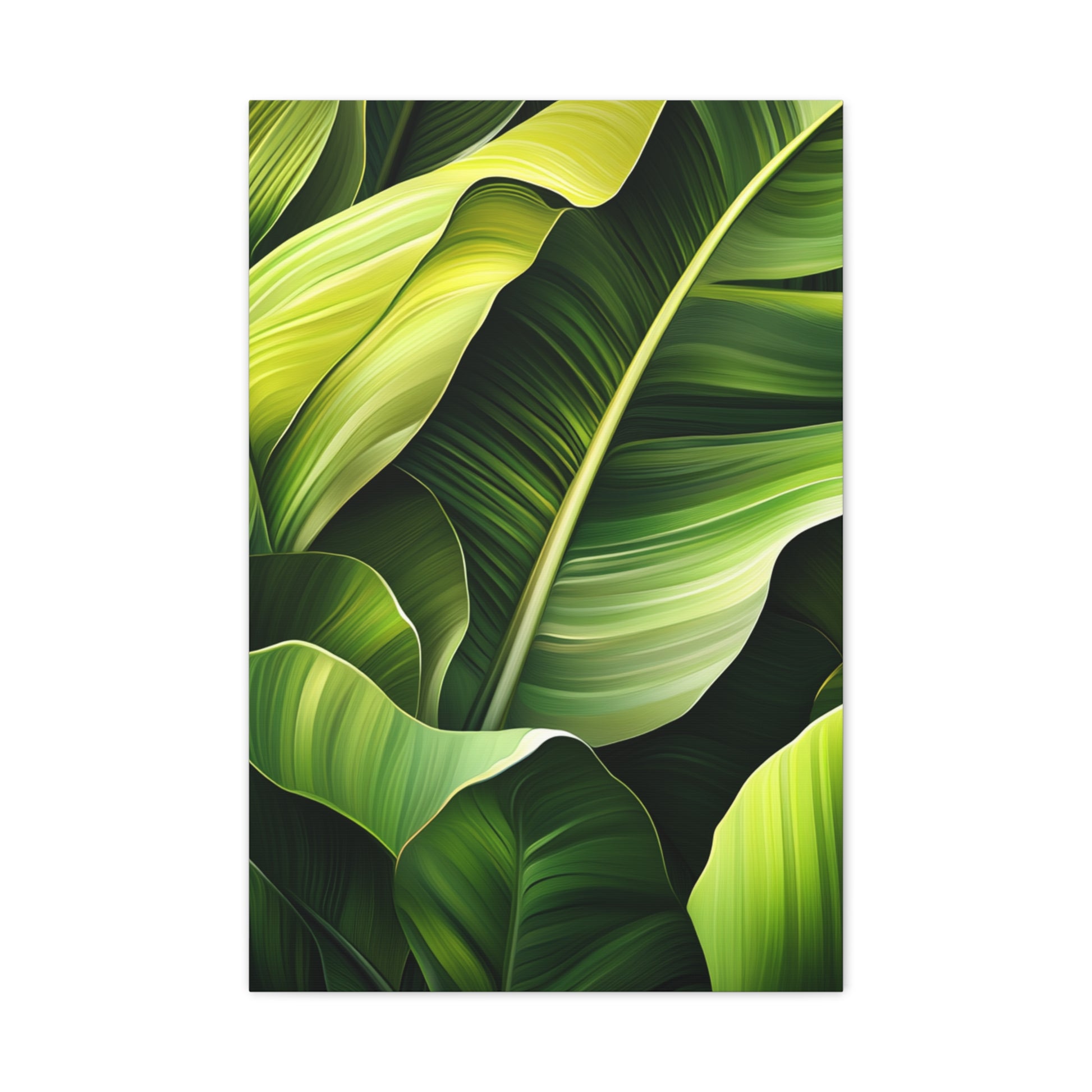 Leafy Green Canvas Art, Modern Home Decor, Tropical Wall Art, Nature-Inspired Print, Botanical Decor, Gift for Plant Lovers
