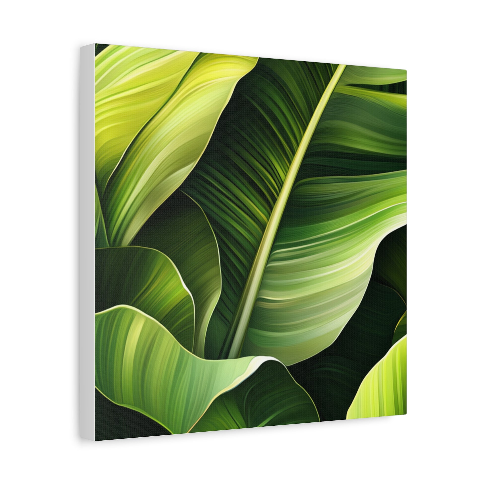Leafy Green Canvas Art, Modern Home Decor, Tropical Wall Art, Nature-Inspired Print, Botanical Decor, Gift for Plant Lovers