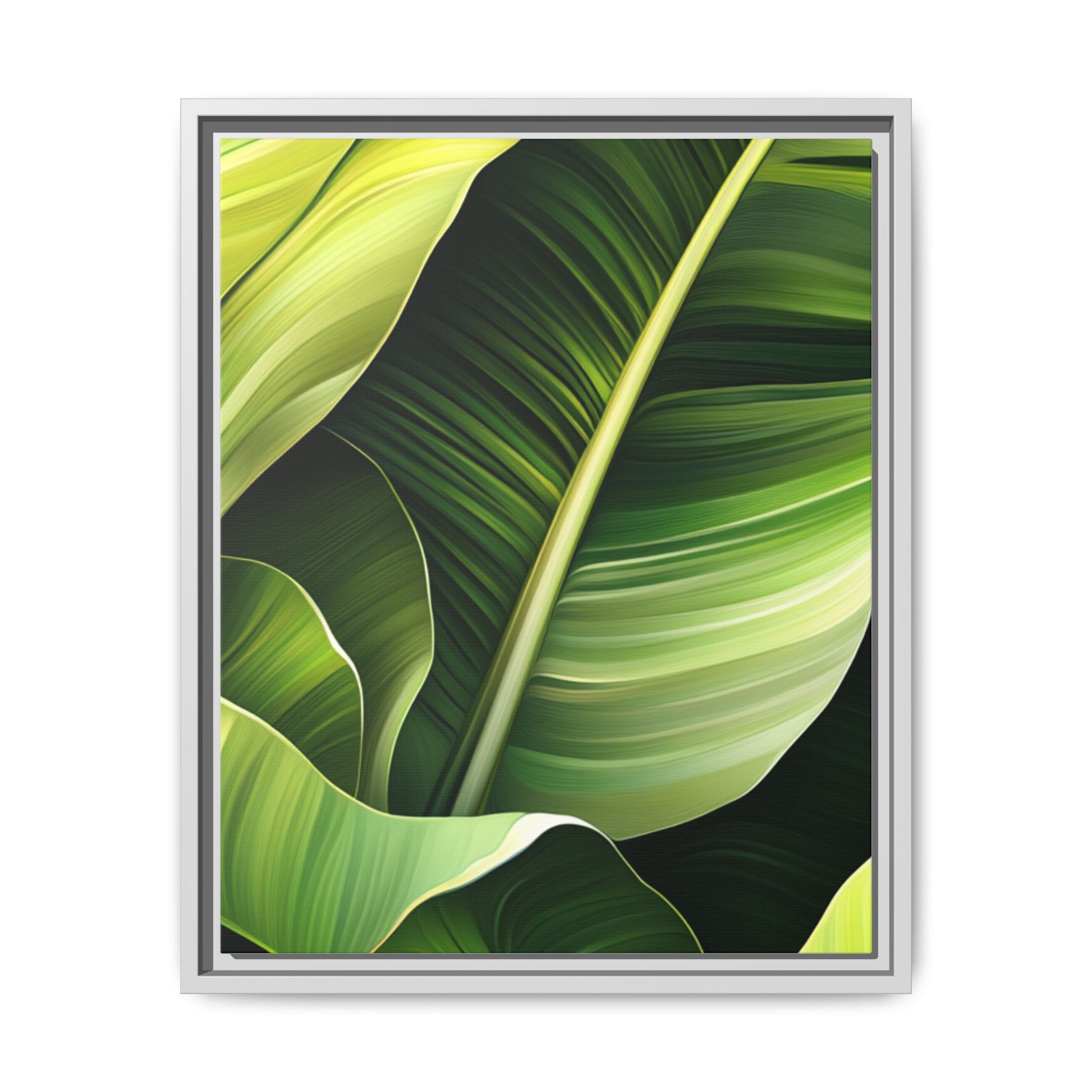 Framed Matte Canvas Tropical Leaf