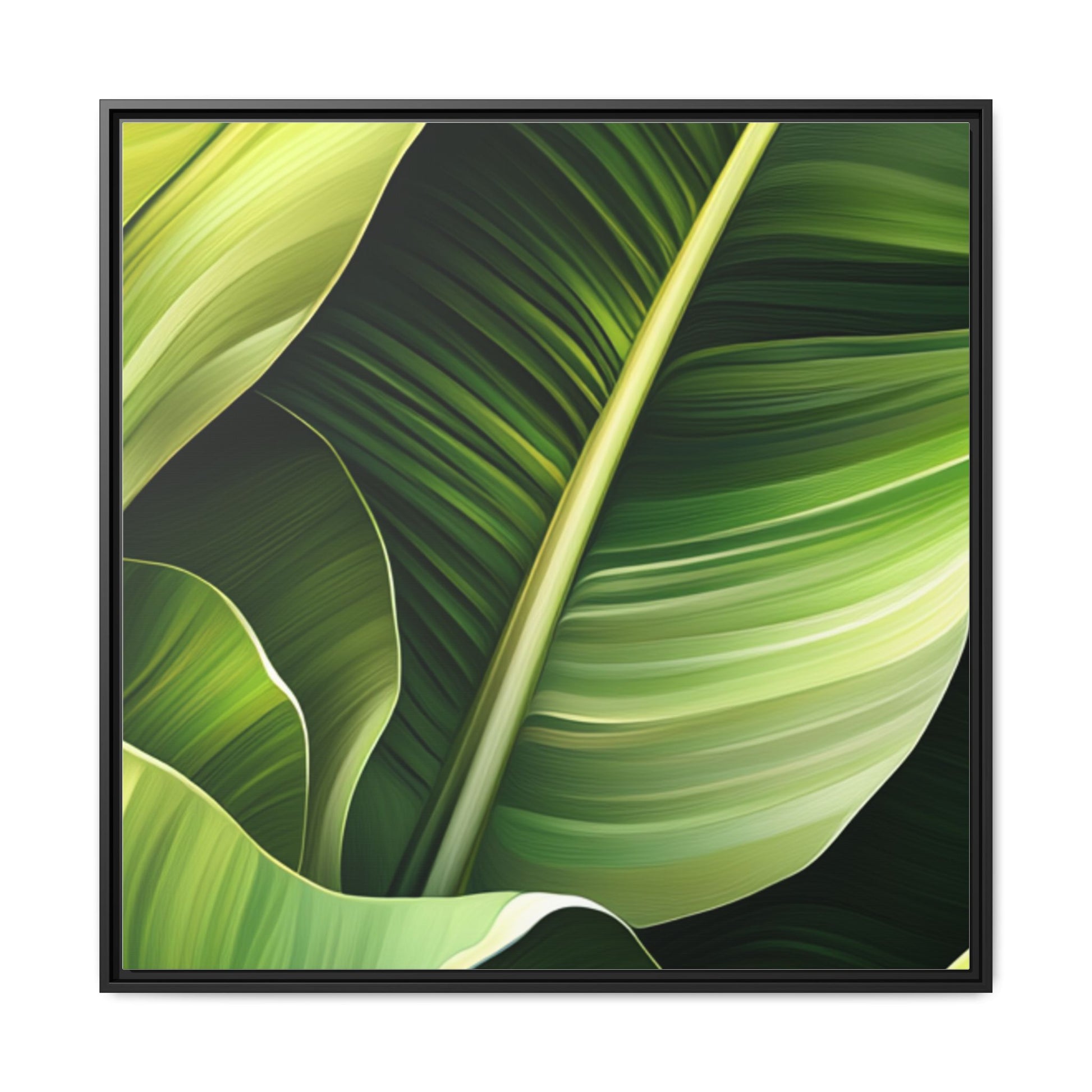 Framed Matte Canvas Tropical Leaf