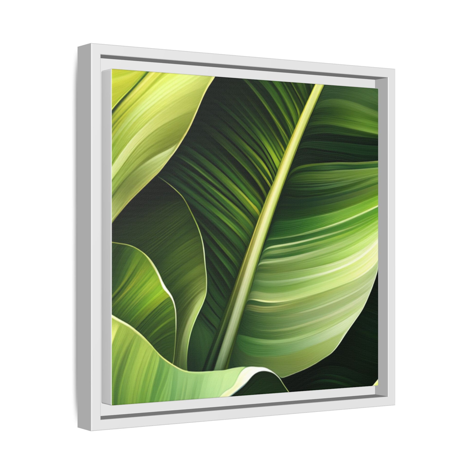 Framed Matte Canvas Tropical Leaf