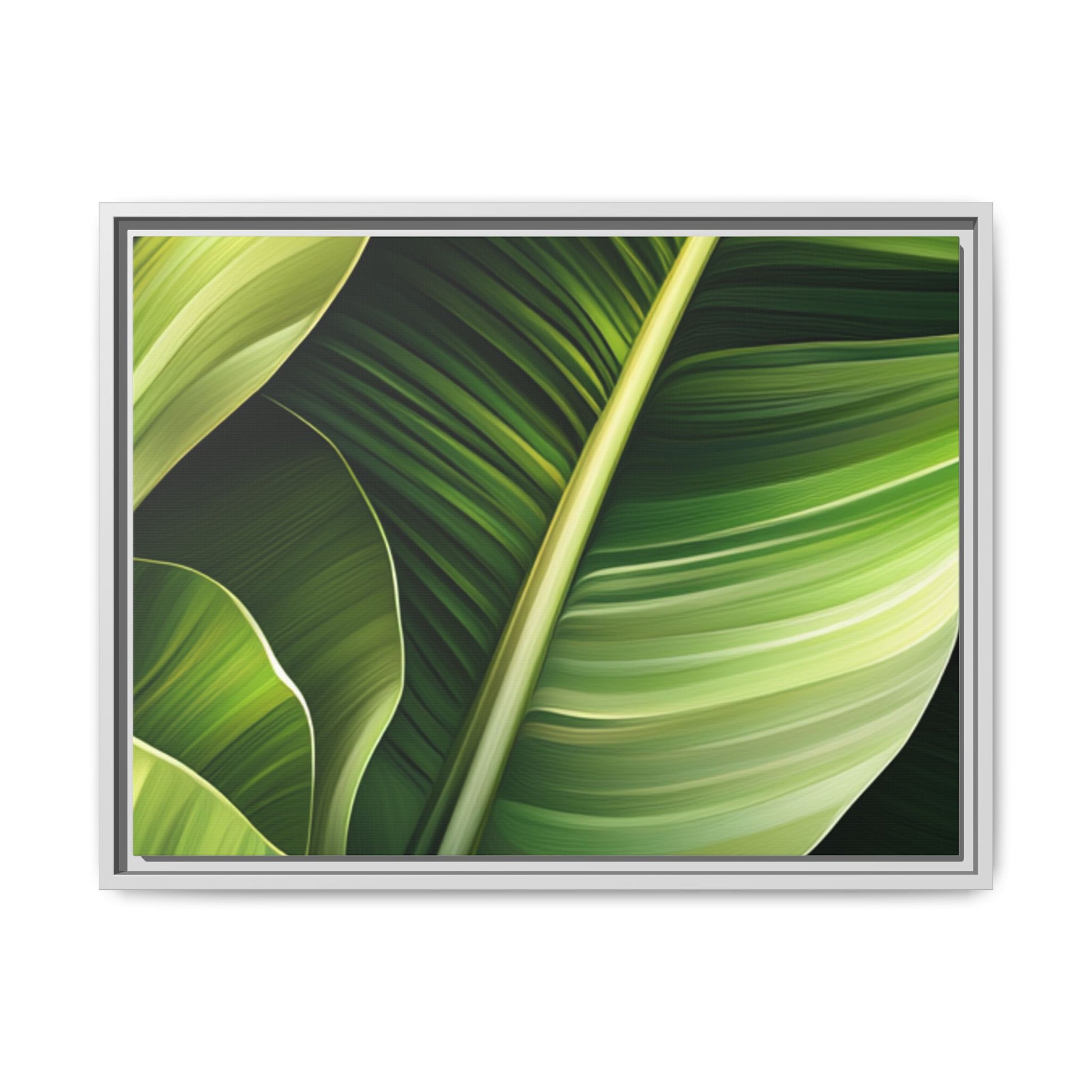 Framed Matte Canvas Tropical Leaf