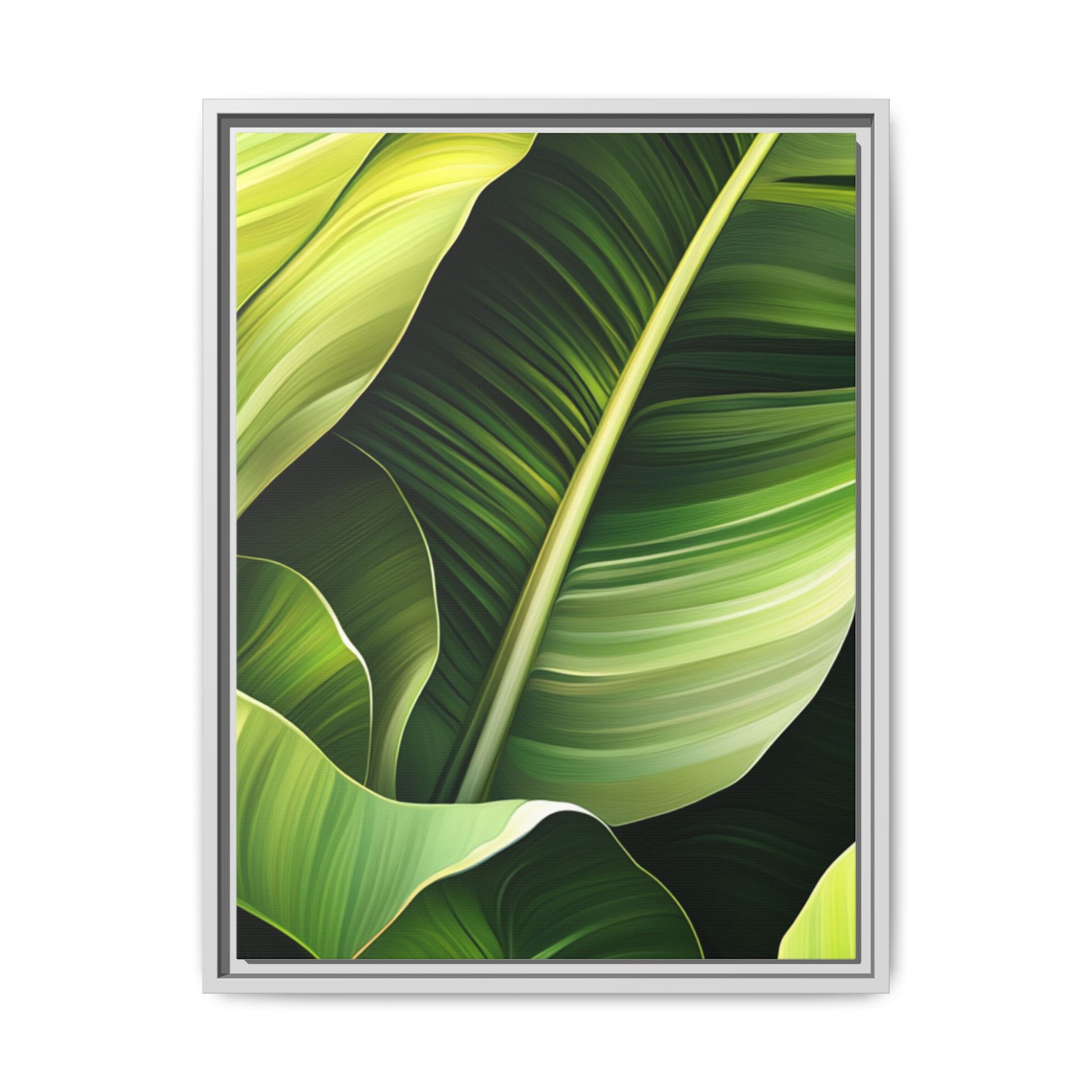 Framed Matte Canvas Tropical Leaf
