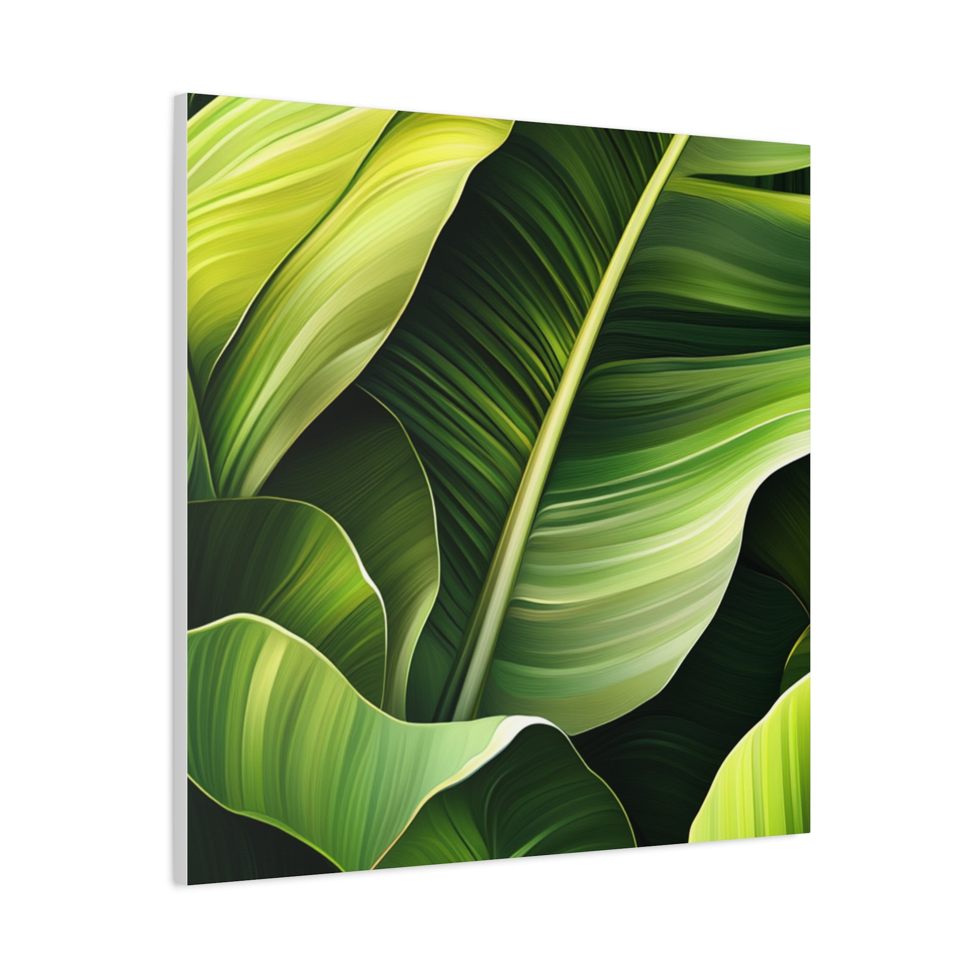 Leafy Green Canvas Art, Modern Home Decor, Tropical Wall Art, Nature-Inspired Print, Botanical Decor, Gift for Plant Lovers