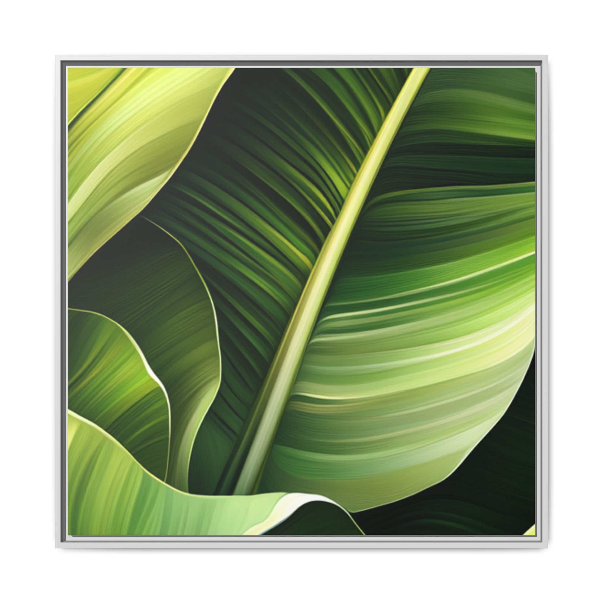 Framed Matte Canvas Tropical Leaf