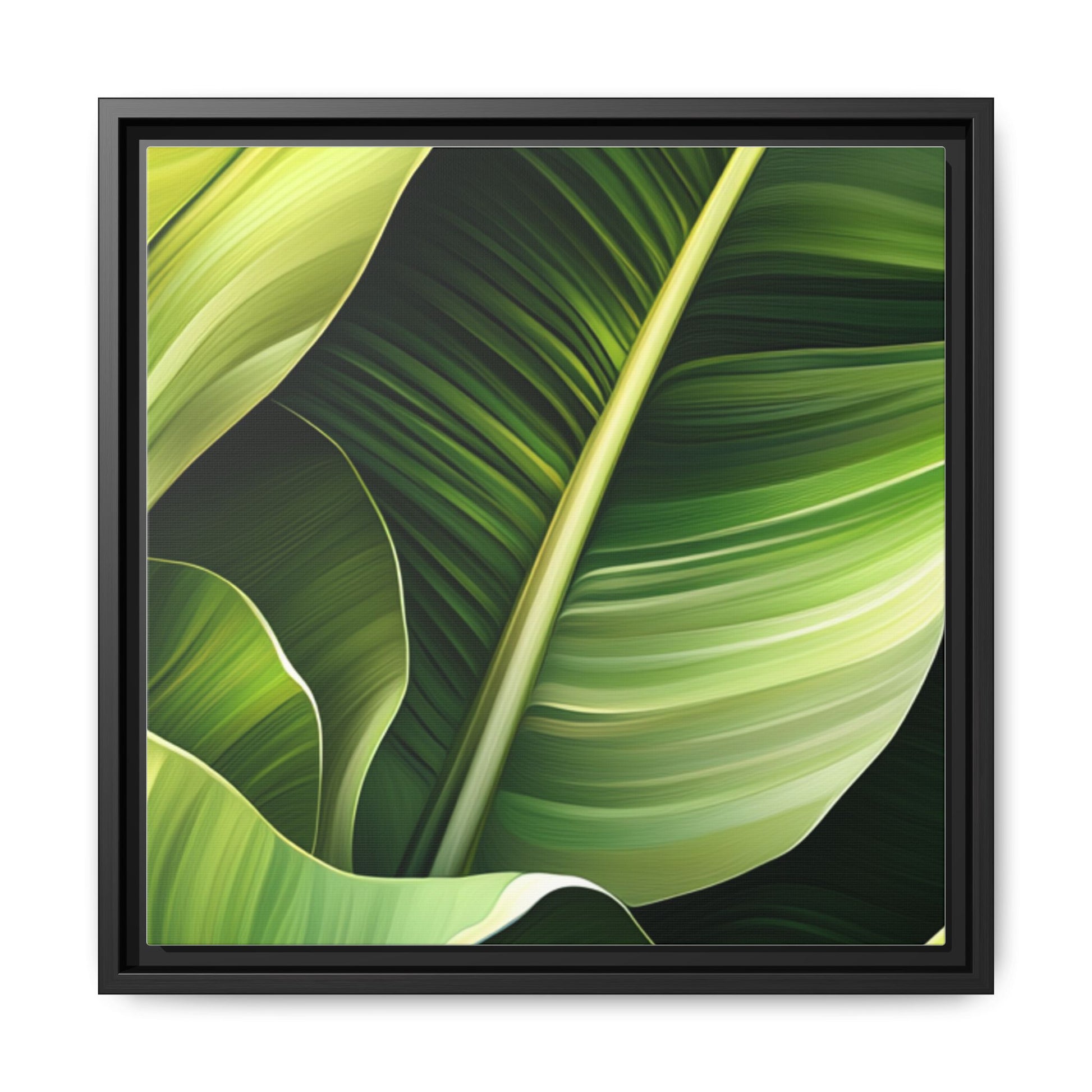 Framed Matte Canvas Tropical Leaf