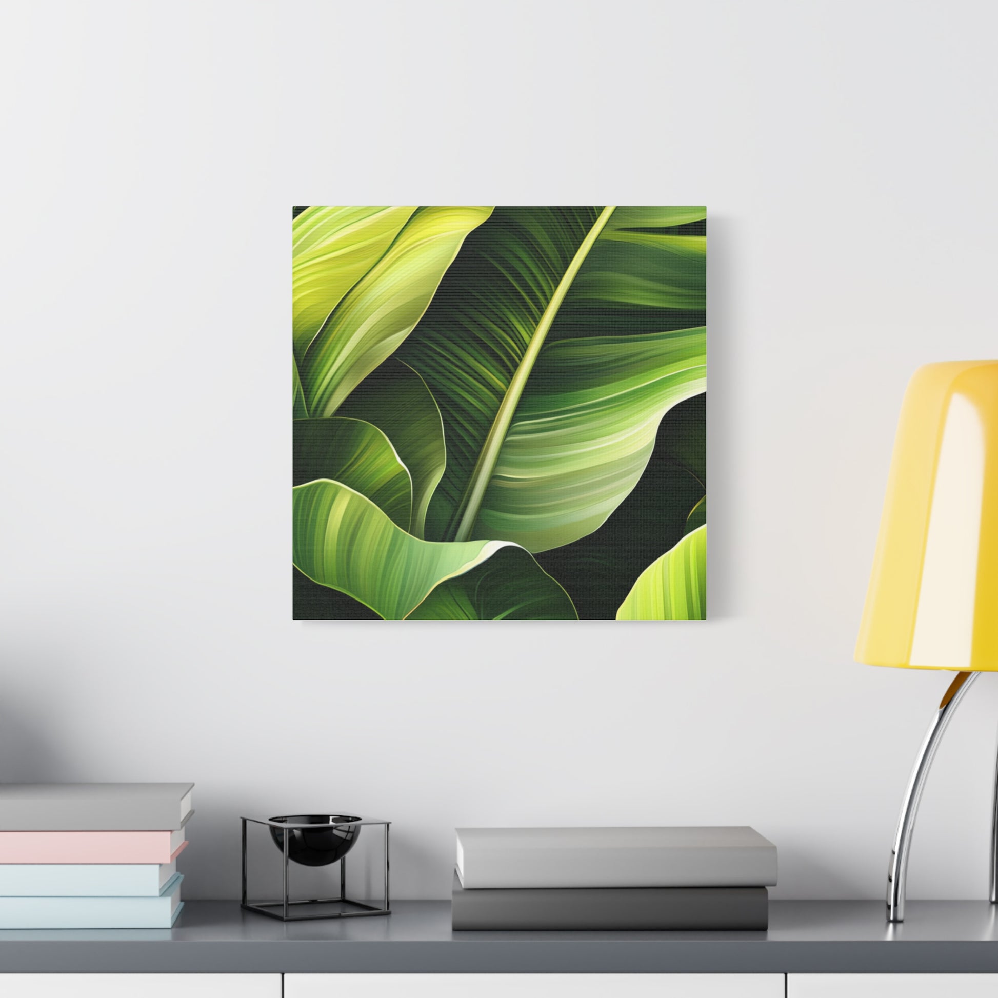 Leafy Green Canvas Art, Modern Home Decor, Tropical Wall Art, Nature-Inspired Print, Botanical Decor, Gift for Plant Lovers
