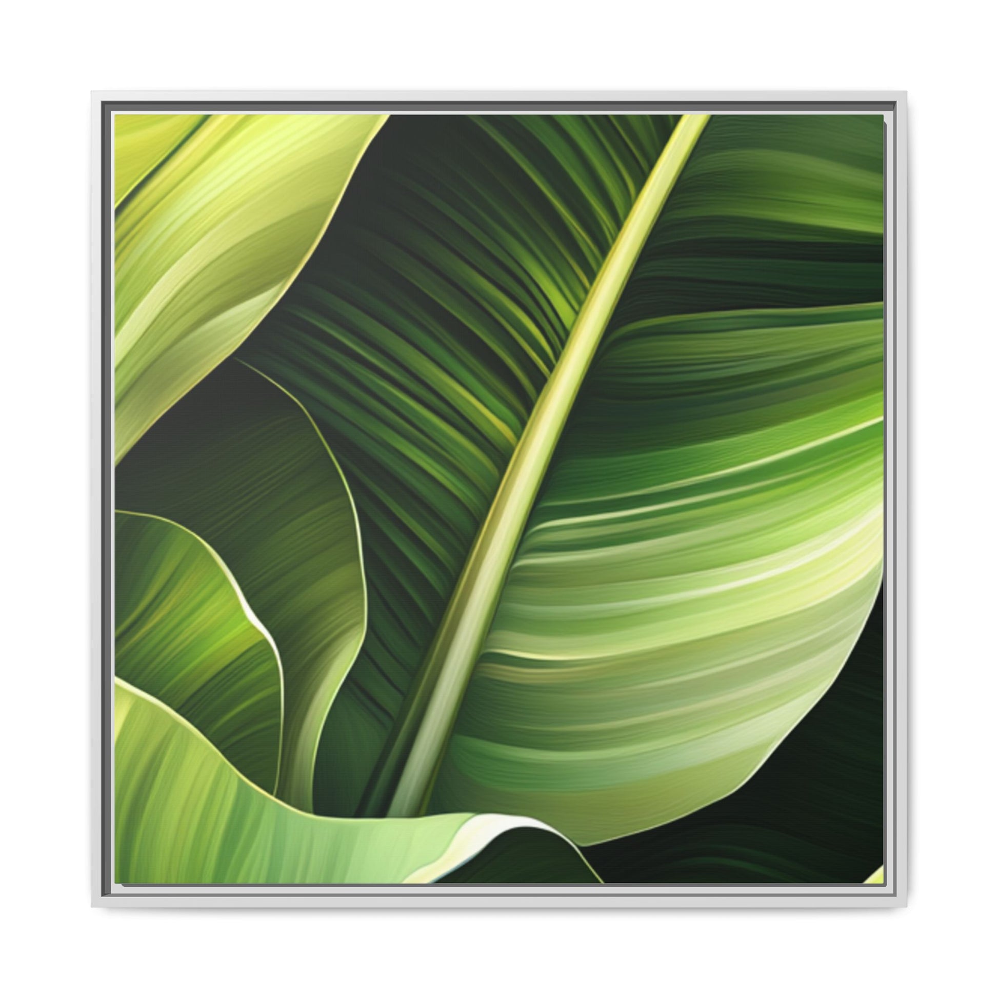 Framed Matte Canvas Tropical Leaf