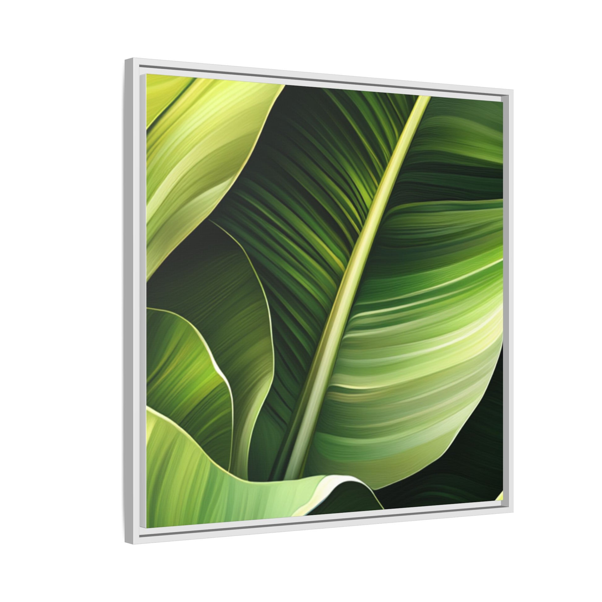 Framed Matte Canvas Tropical Leaf