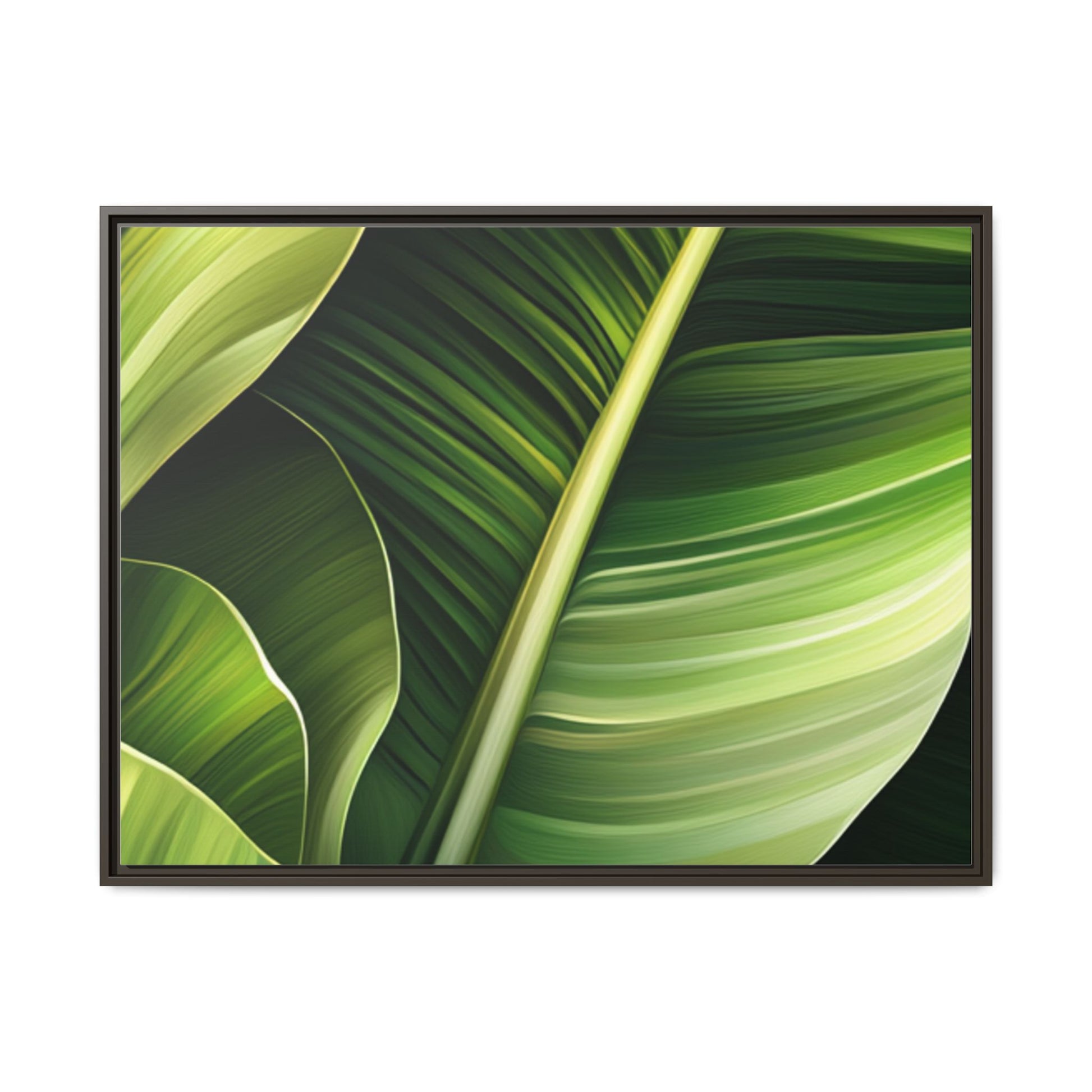 Framed Matte Canvas Tropical Leaf