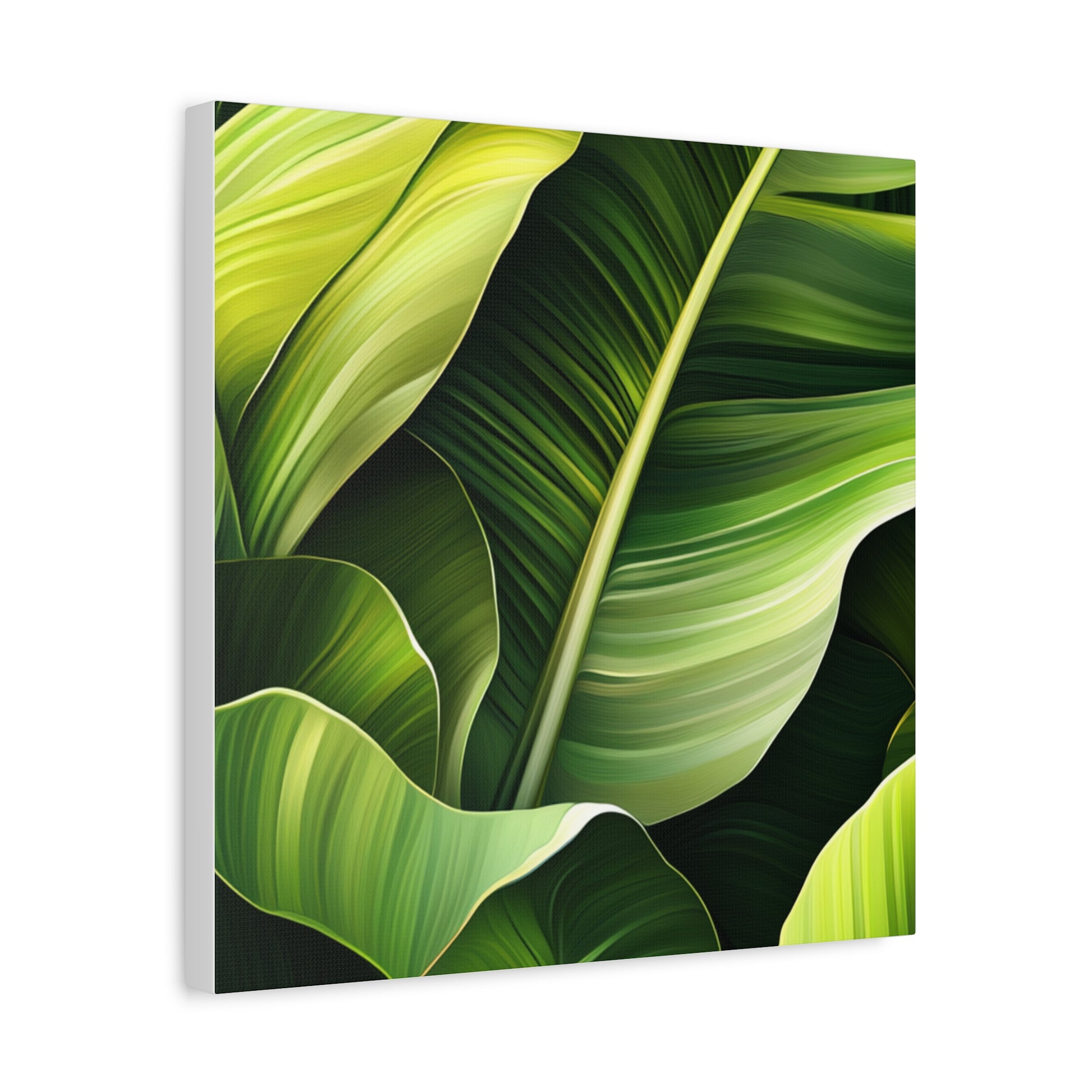 Leafy Green Canvas Art, Modern Home Decor, Tropical Wall Art, Nature-Inspired Print, Botanical Decor, Gift for Plant Lovers