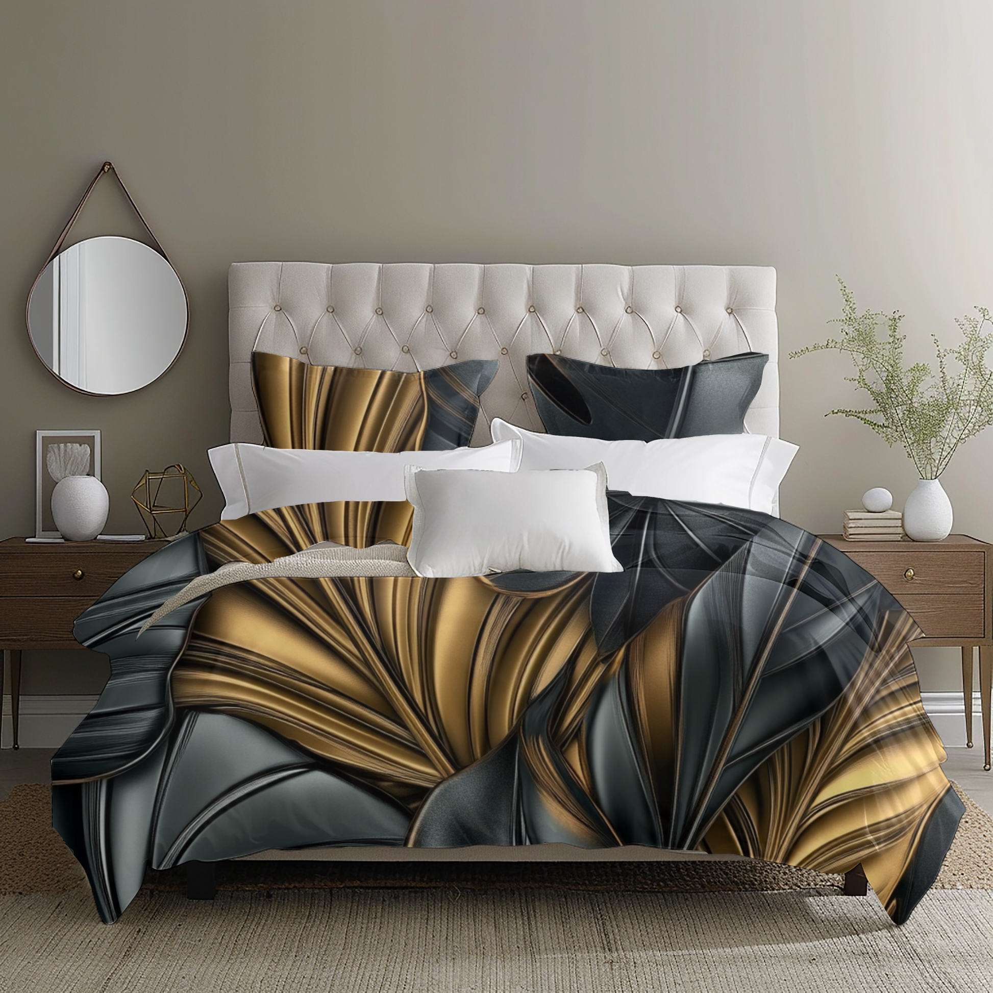 "Golden Menagerie" Sateen Duvet
