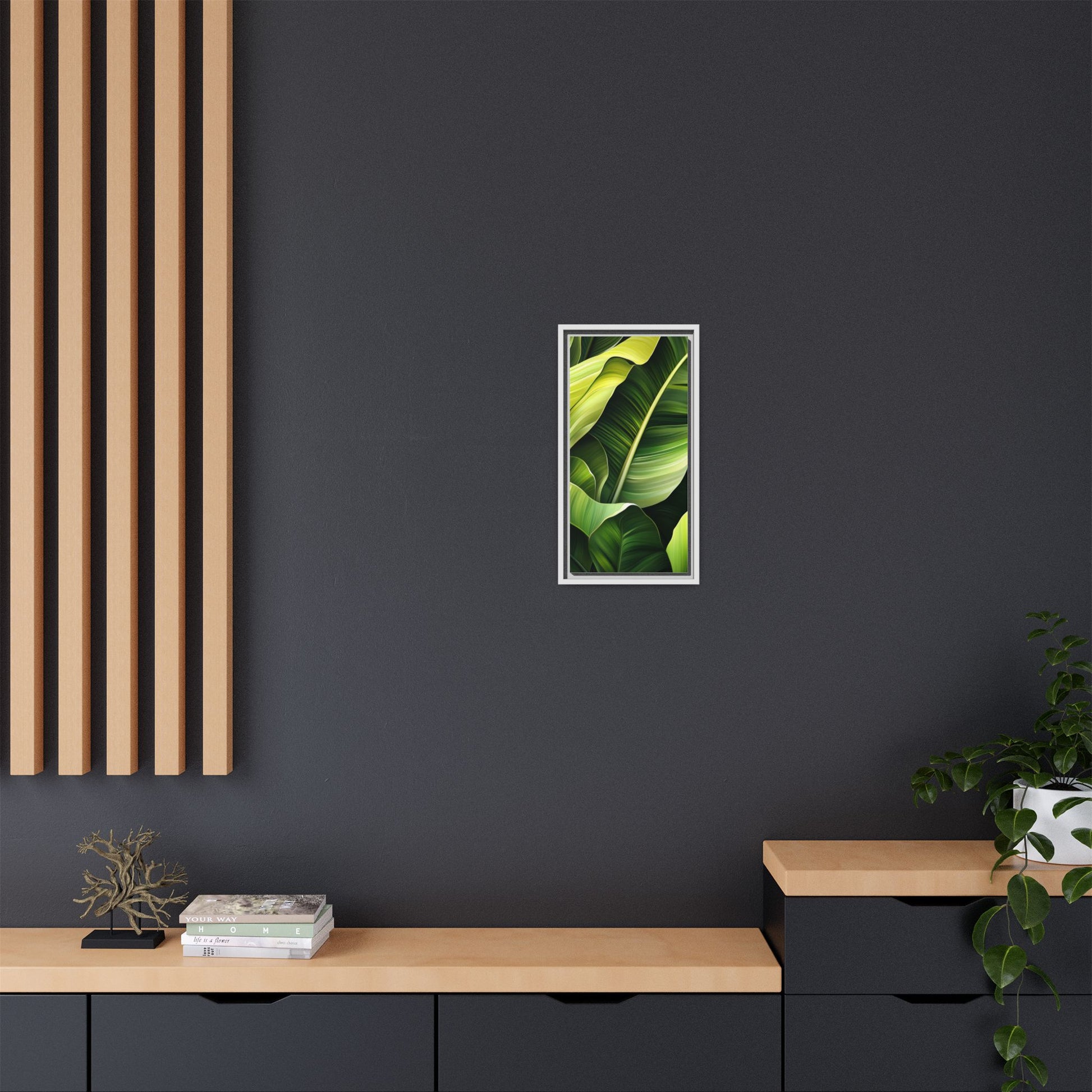 Framed Matte Canvas Tropical Leaf